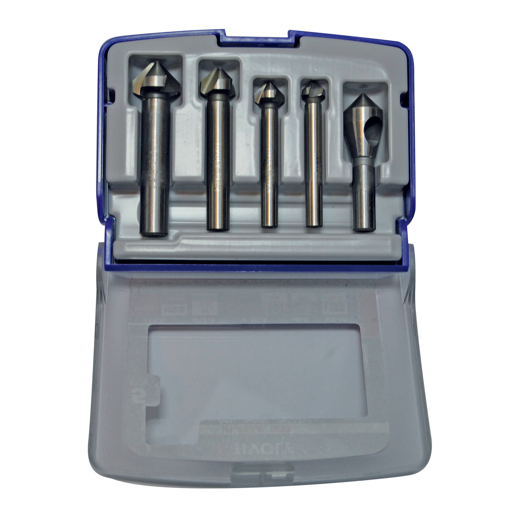 5 piezas -4 avellanadores HSSE5 DIN335C a 90° Ø 8,3 a 16,5 mm + 1 avellanador con agujero HSSE5