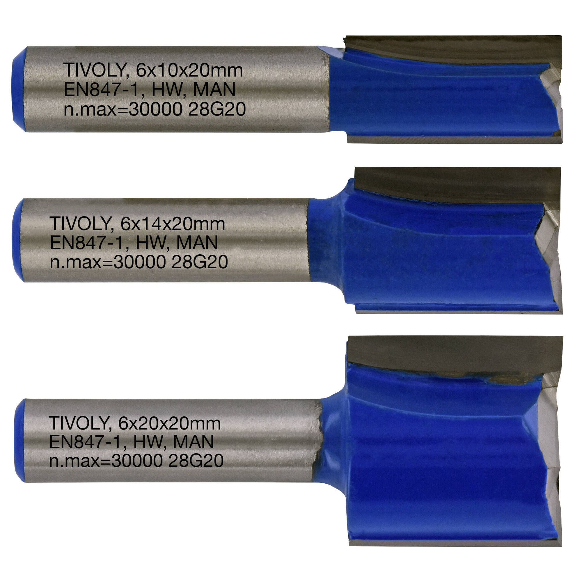 XT60642067305 - 3 fresas para ranurar Ø 10- 14- 20 mm