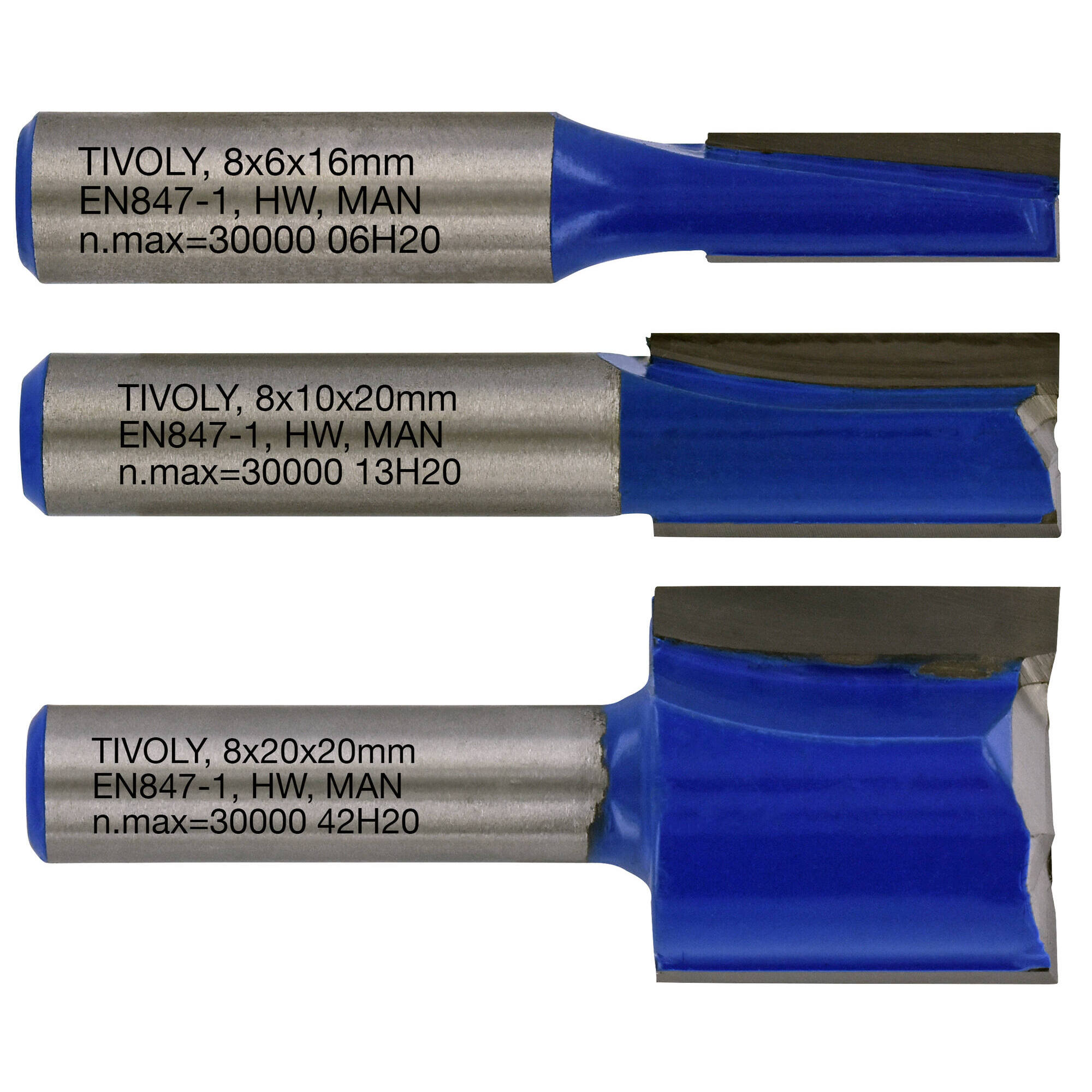 XT60642067335 - 3 fresas para ranurar Ø 6- 10- 20 mm