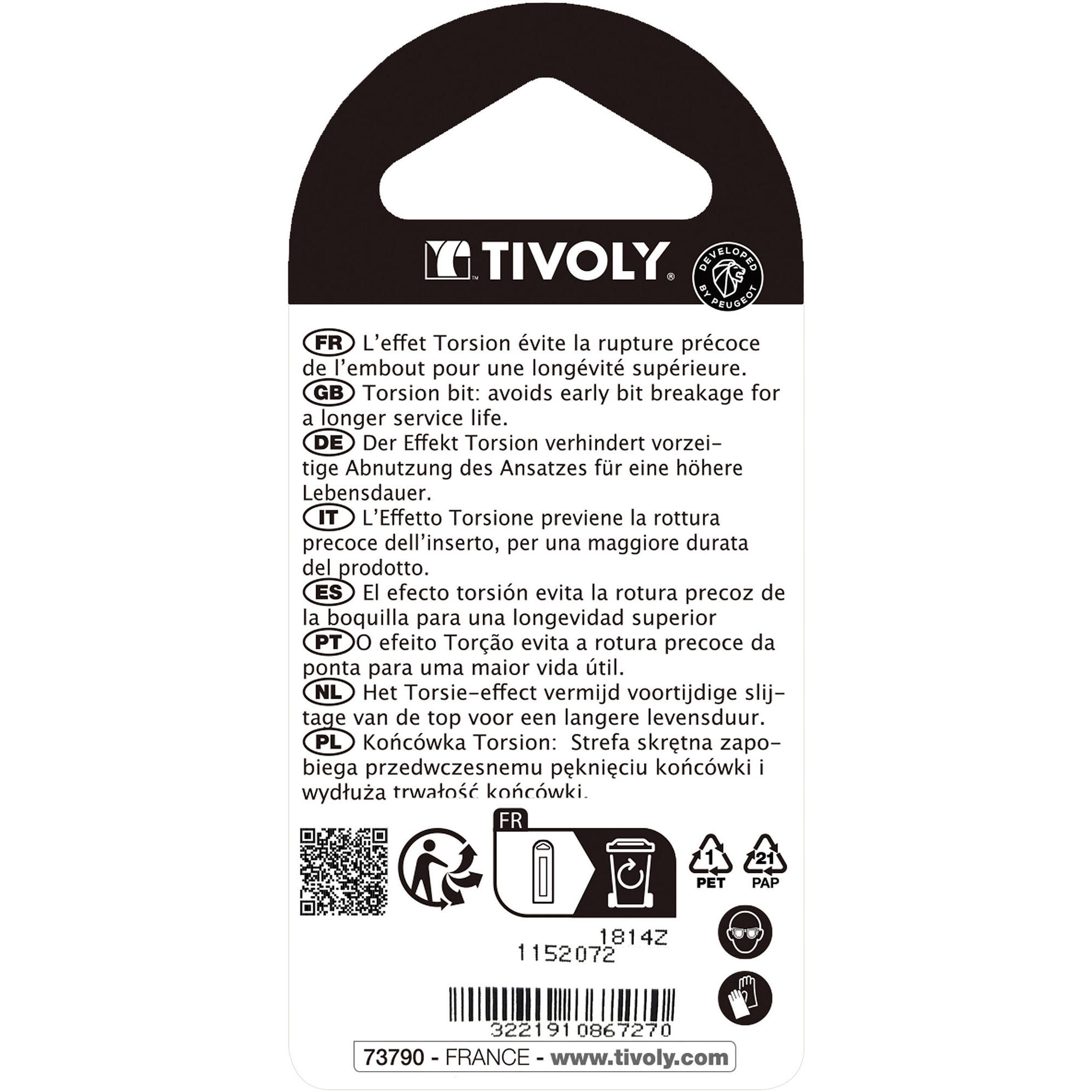 Punta de atornillar -Torsión -Para tornillo Pozidriv (Blíster) N°: N1 / L: 50