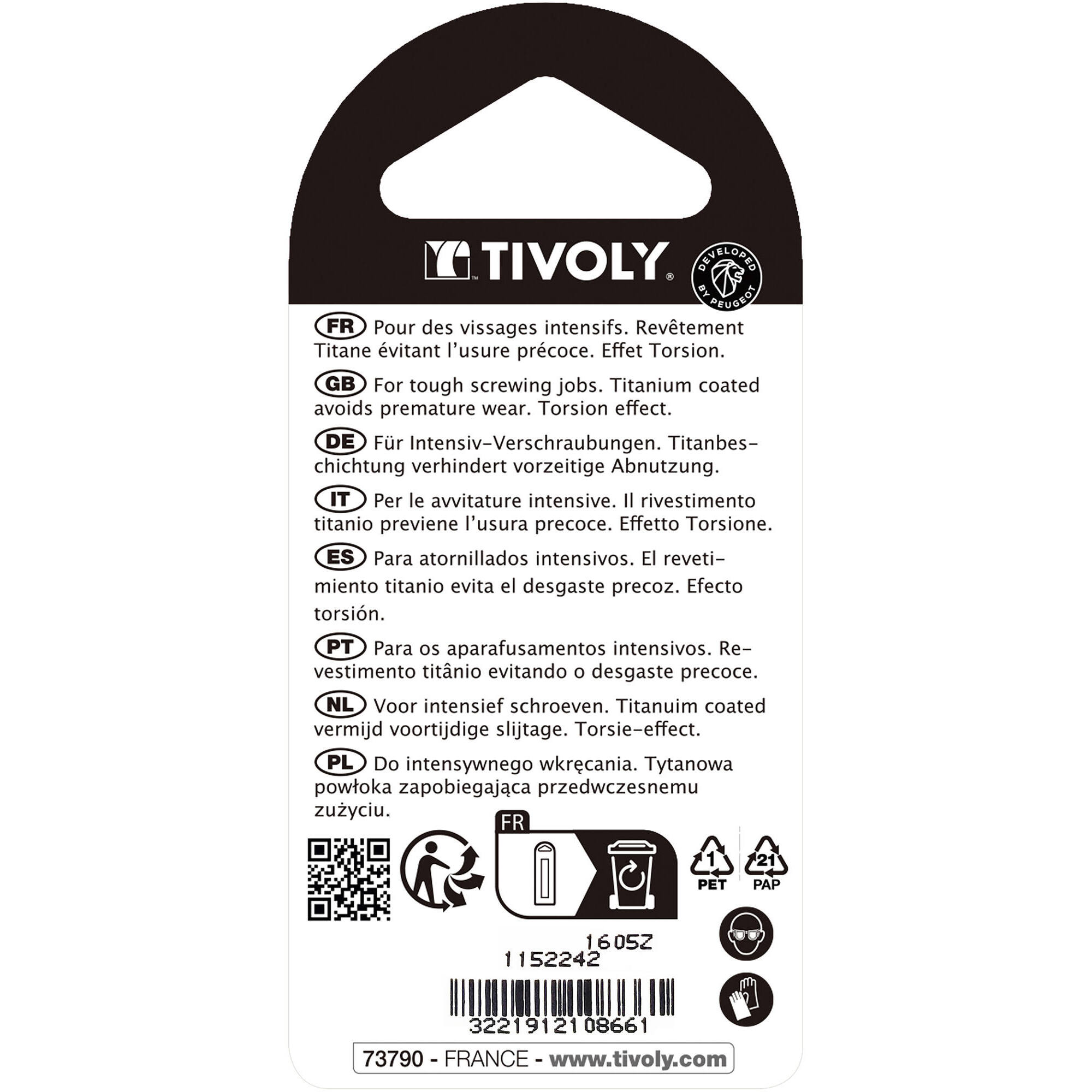 Punta de atornillar -Torsión TiN -Para tornillo Torx (Blíster) N°: N10-15-20 / L: 50