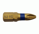 Punta de atornillar -Torsión TiN -Para tornillo Pozidriv (Blíster) N°: N2 / L: 25