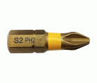 Punta de atornillar -Torsión TiN -Para tornillo Phillips (Blíster) N°: N2 / L: 25