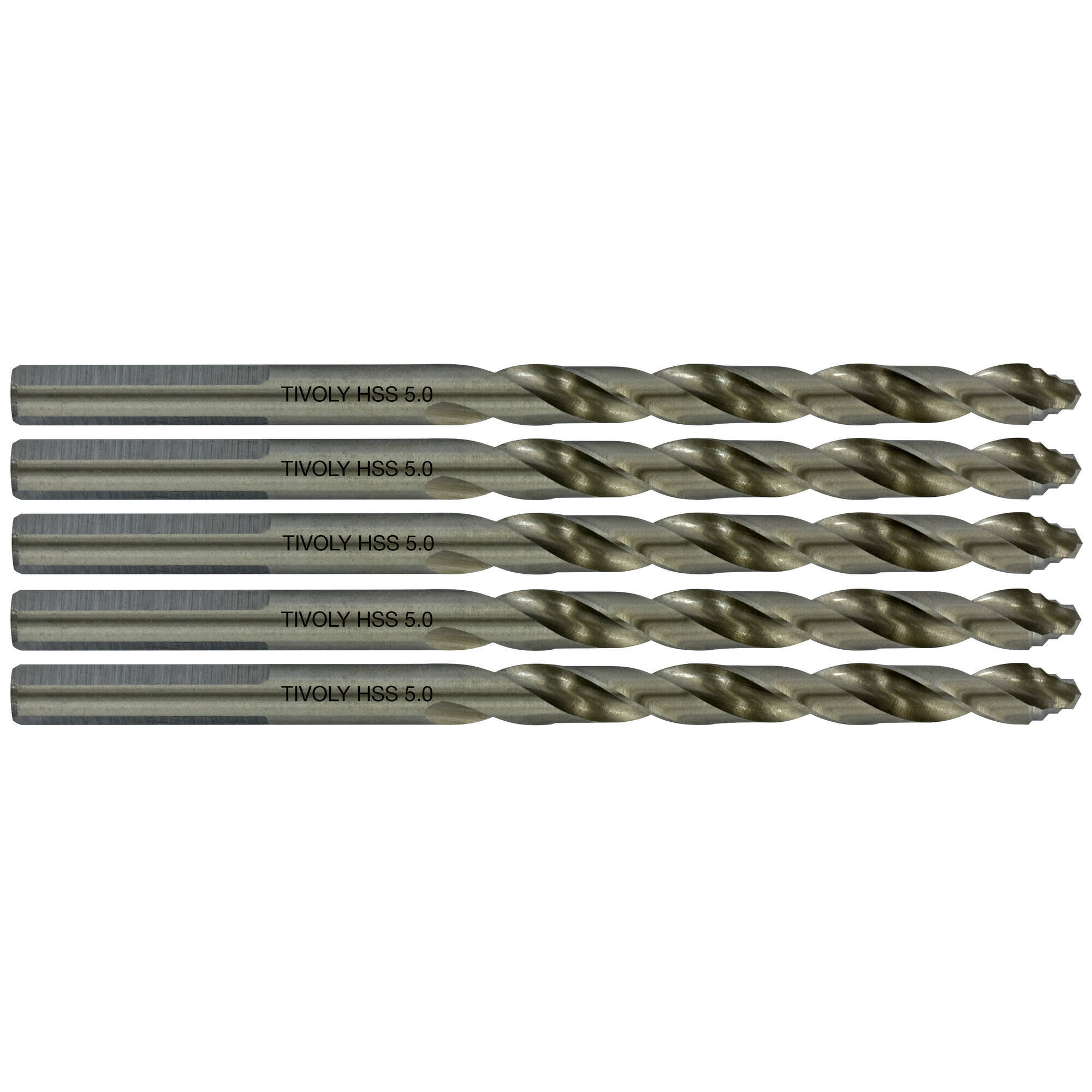 Ø: 5 / L: 86 / Broca para metal HSS PUNTA ESCALONADA | DIN338 | h8 | Afilado Tivoly Smart Point (Caja colgante)