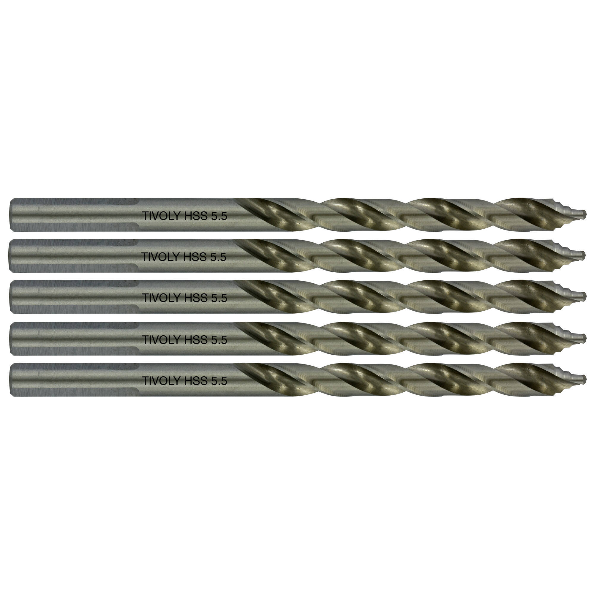 Ø: 5.5 / L: 93 / Broca para metal HSS PUNTA ESCALONADA | DIN338 | h8 | Afilado Tivoly Smart Point (Caja colgante)