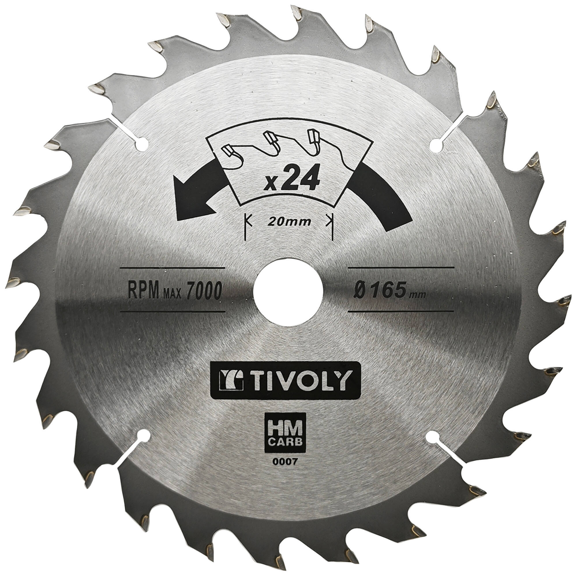 Ø: 165 x Ø2: 20 x Z: 24 / Hoja de sierra circular ultrafina - Caudal - Para madera, yeso, plástico. (Funda cartón)