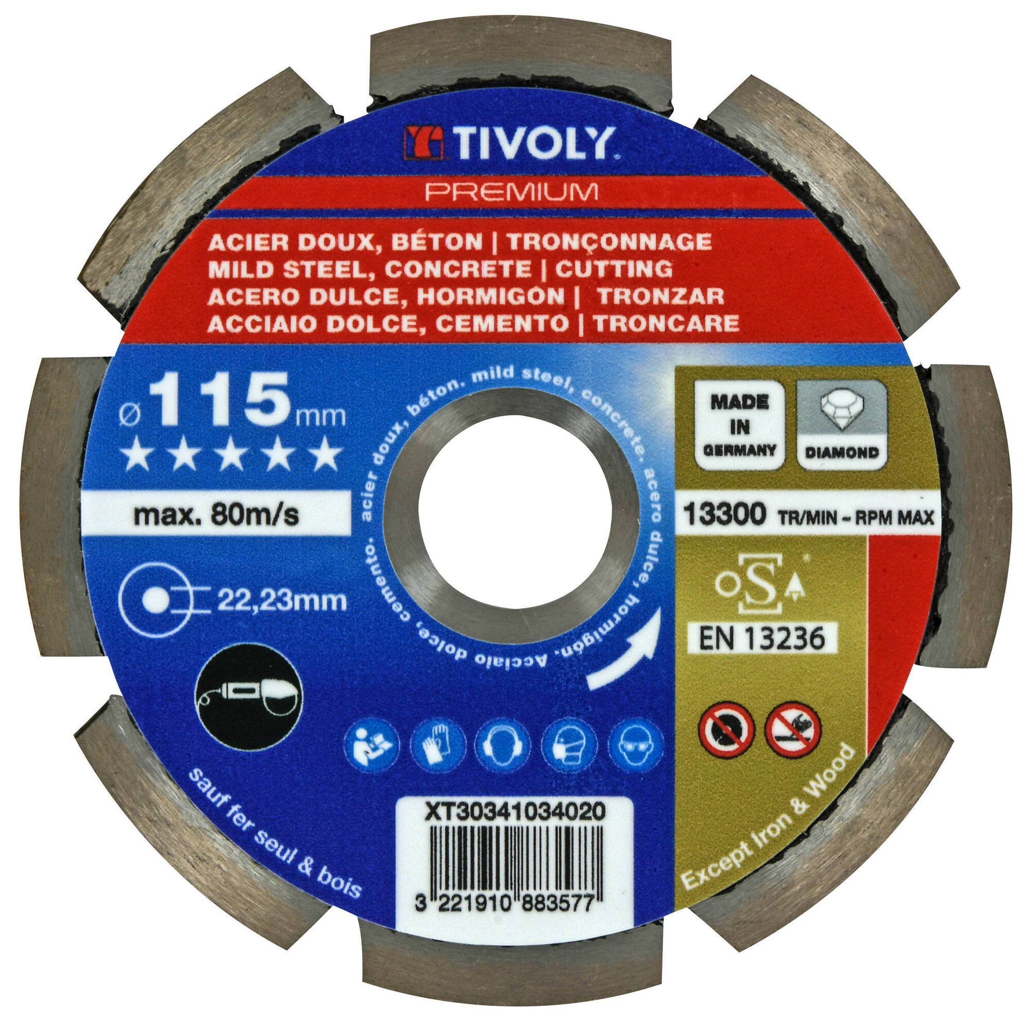 XT31041 - Disco DIAMANTE -ACERO DULCE/HORMIGÓN -Gama de Alto Rendimiento