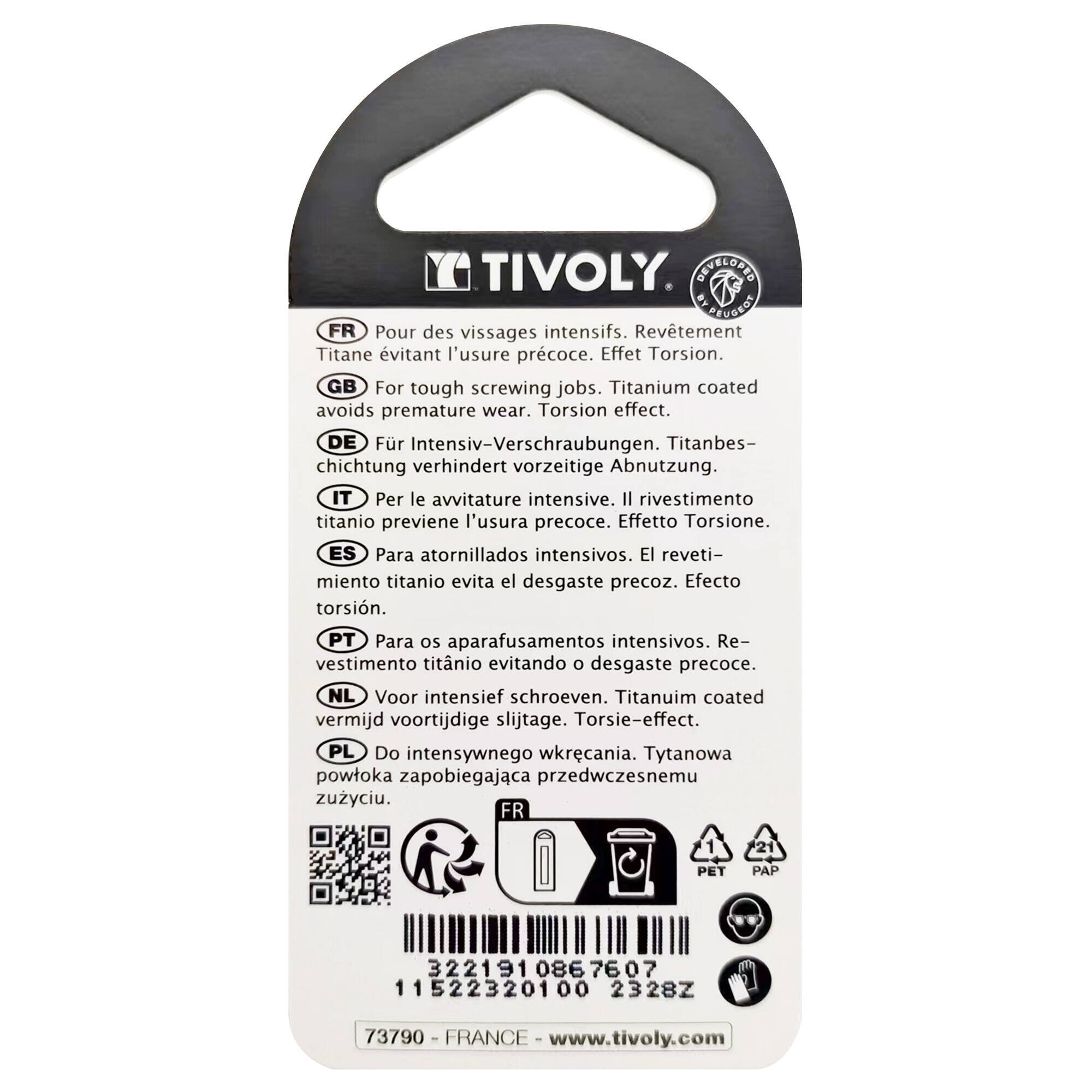 Punta de atornillar -Torsión TiN -Para tornillo Phillips (Blíster) N°: N1 / L: 25