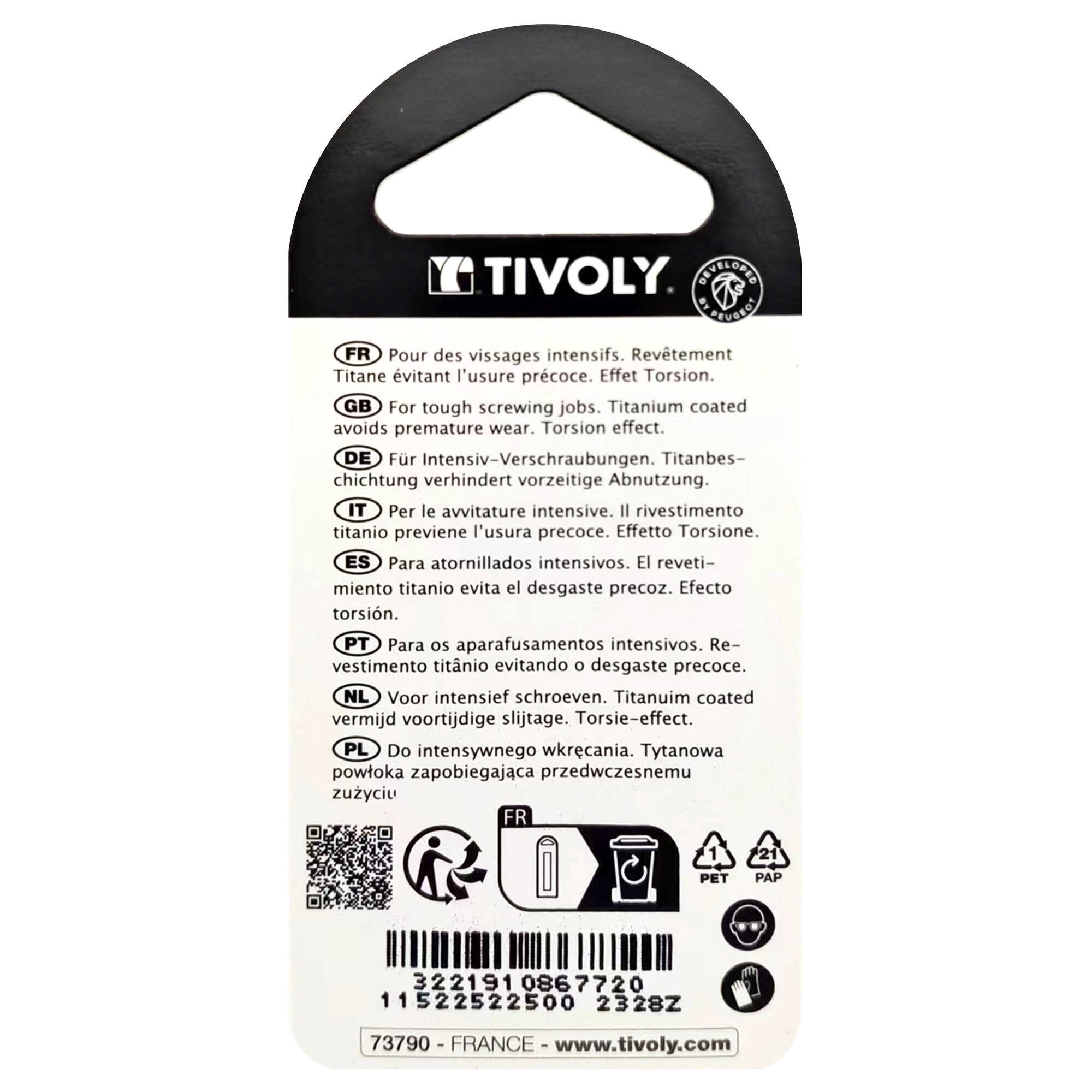 Punta de atornillar -Torsión TiN -Para tornillo Torx (Blíster) N°: N25 / L: 25