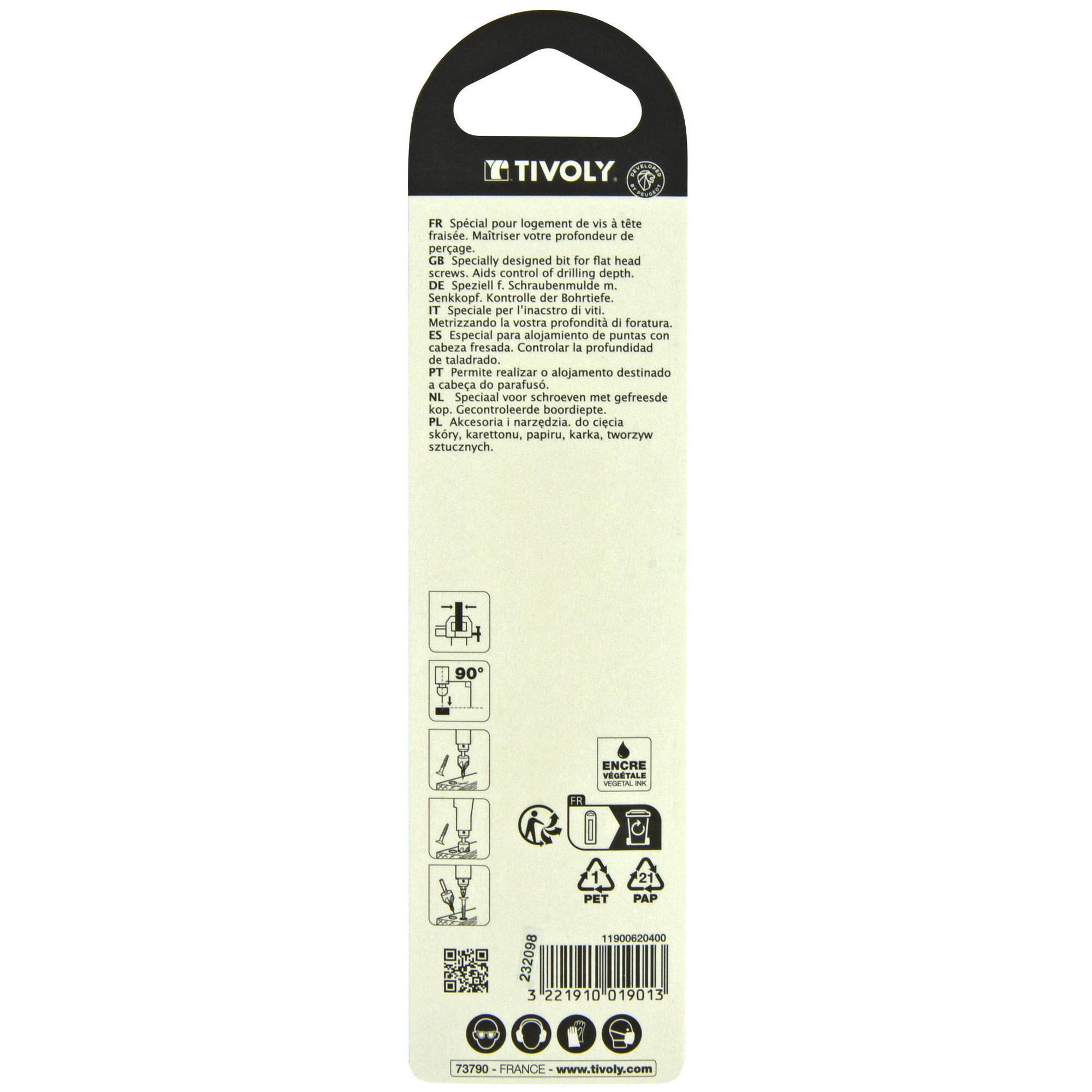 Ø4mm broca + fresa para madera