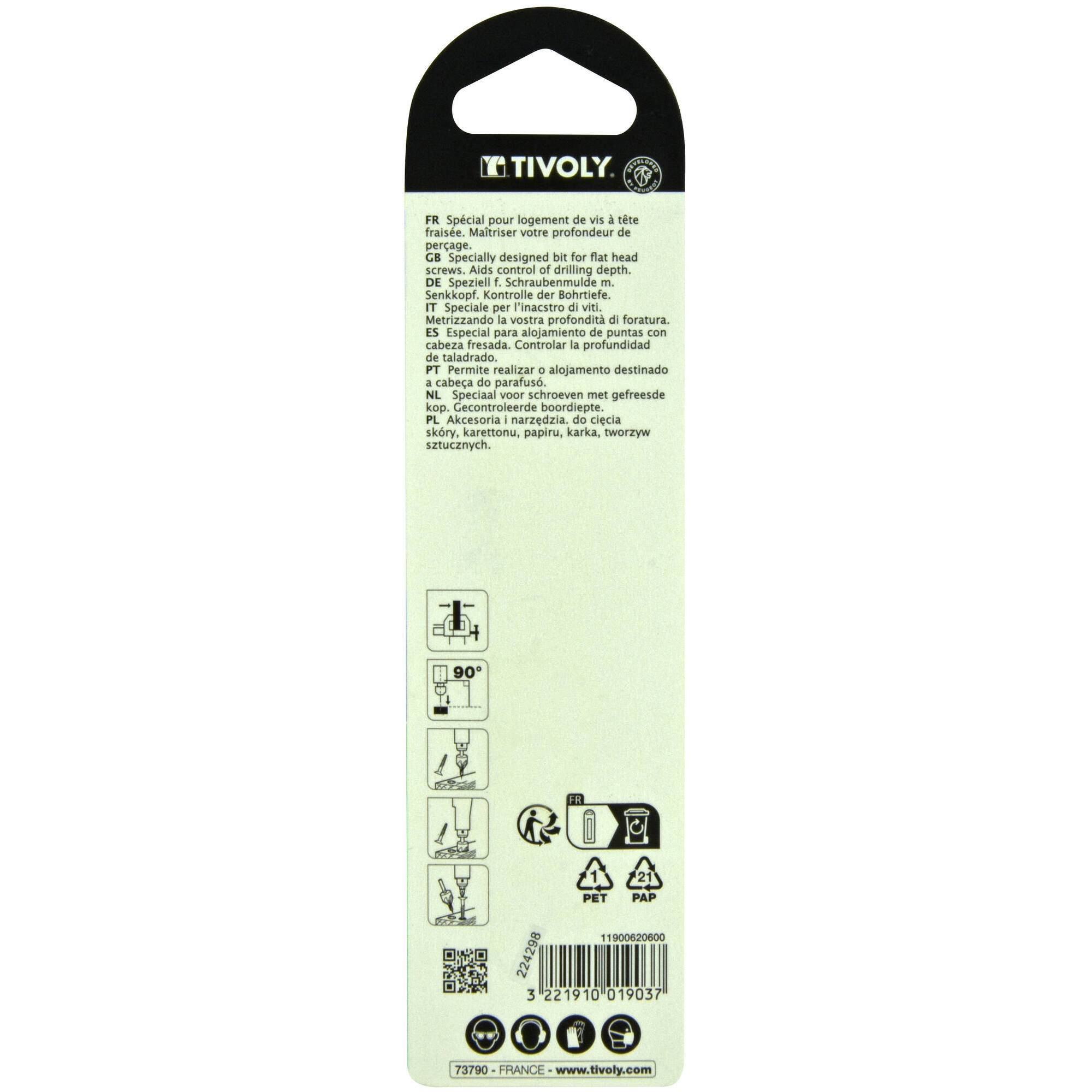 Ø6mm broca + fresa para madera