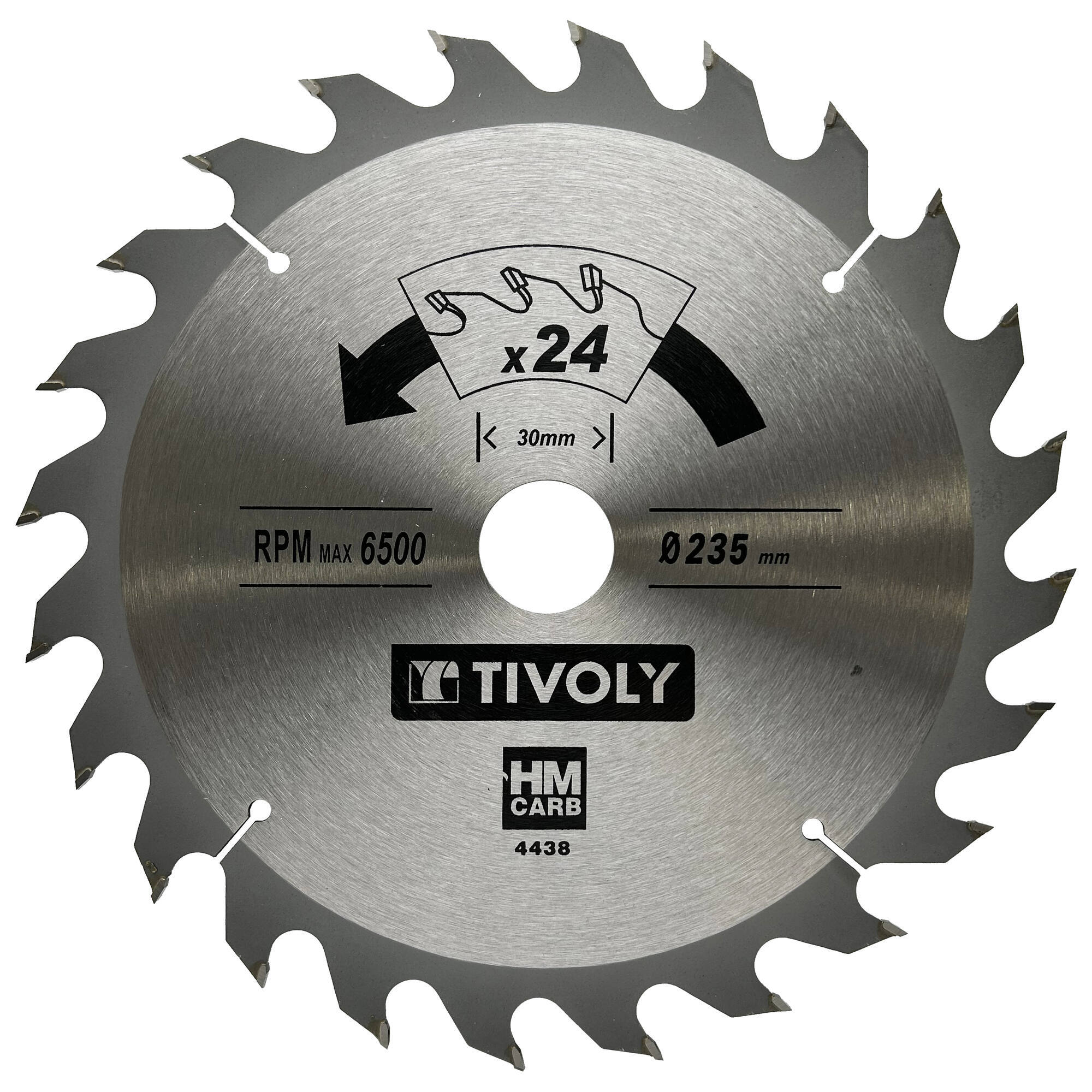 Ø: 235 x Ø2: 30 x Z: 24 / Hoja de sierra circular -Despiece -Para madera y yeso -Uso en sierra portátil (Funda cartón)