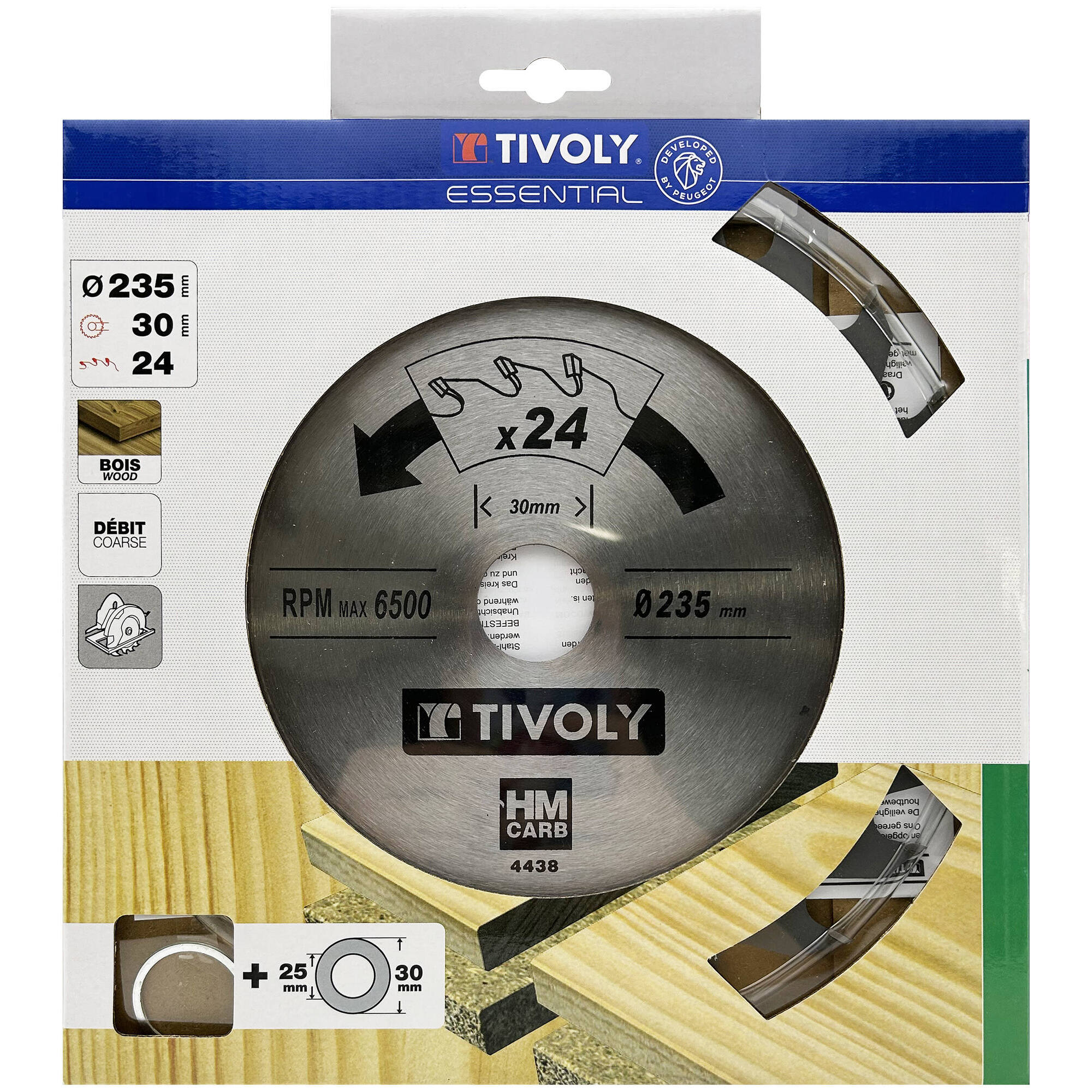 Ø: 235 x Ø2: 30 x Z: 24 / Hoja de sierra circular -Despiece -Para madera y yeso -Uso en sierra portátil (Funda cartón)