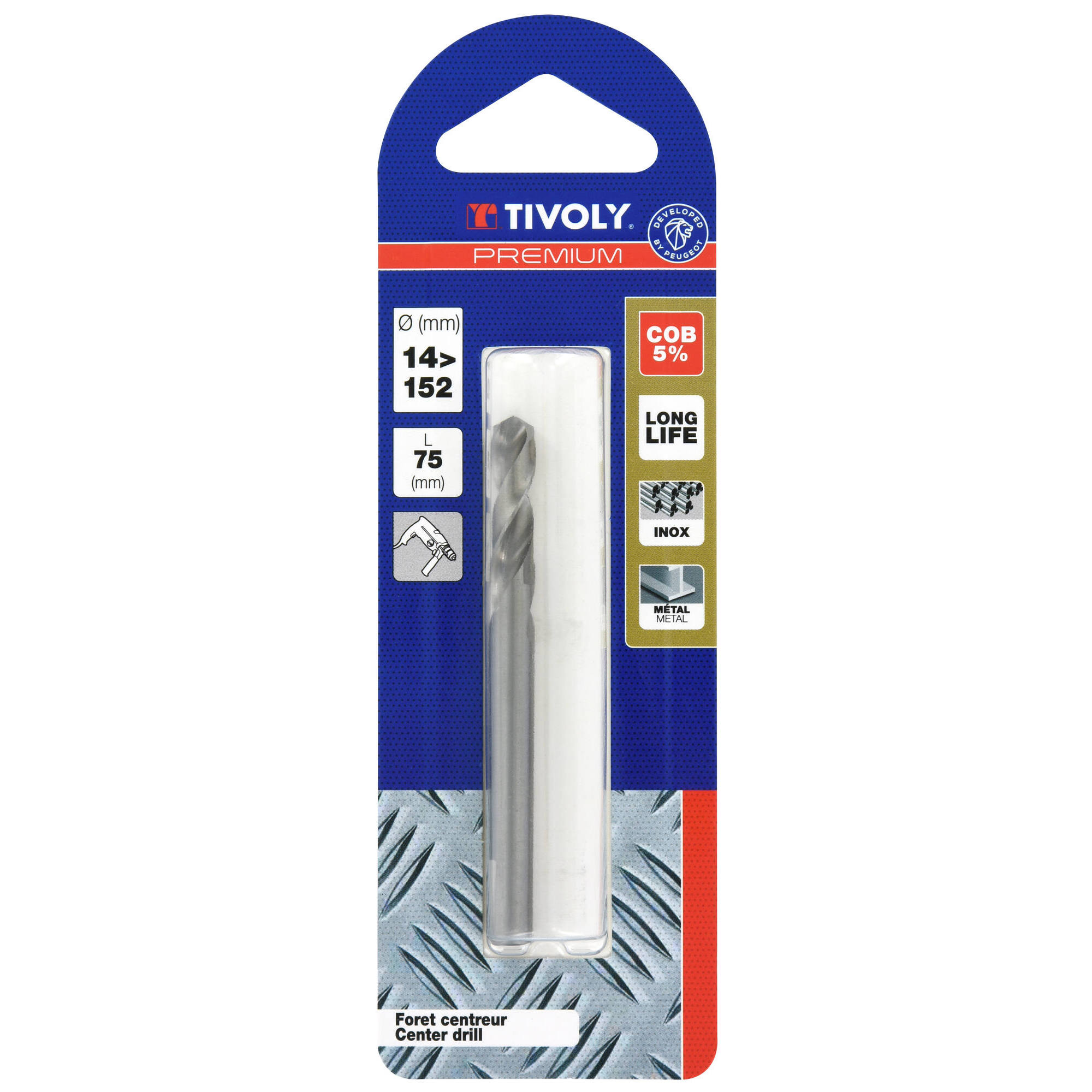 Broca de centrado cobalto 5 % Ø6 mm para husillo guía