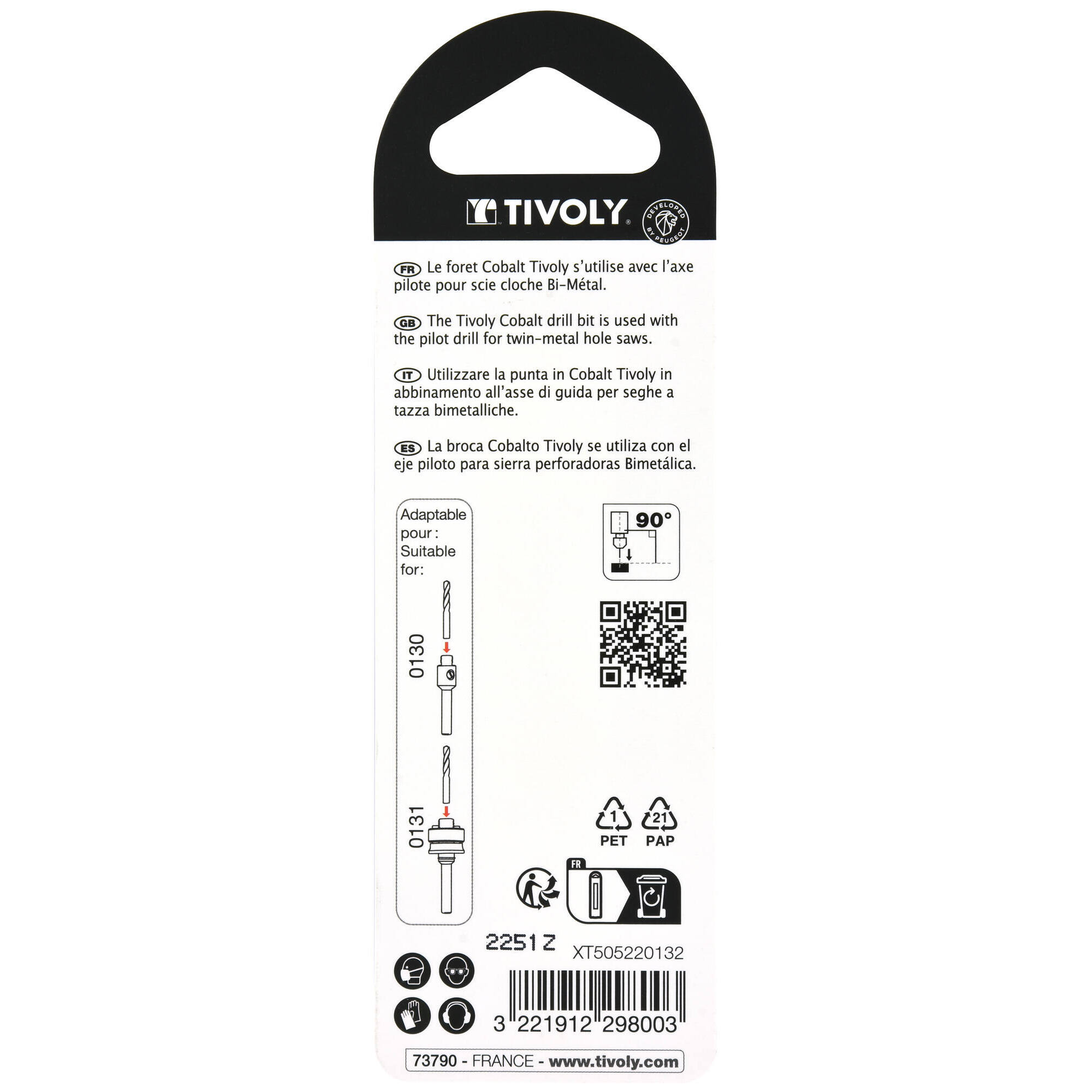 Broca de centrado cobalto 5 % Ø6 mm para husillo guía