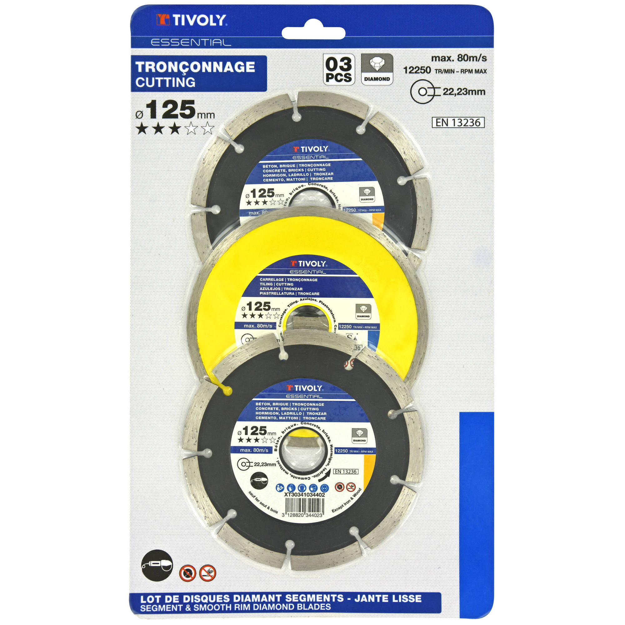 XT31202 - Juego de 3 discos de diamante Ø125 mm