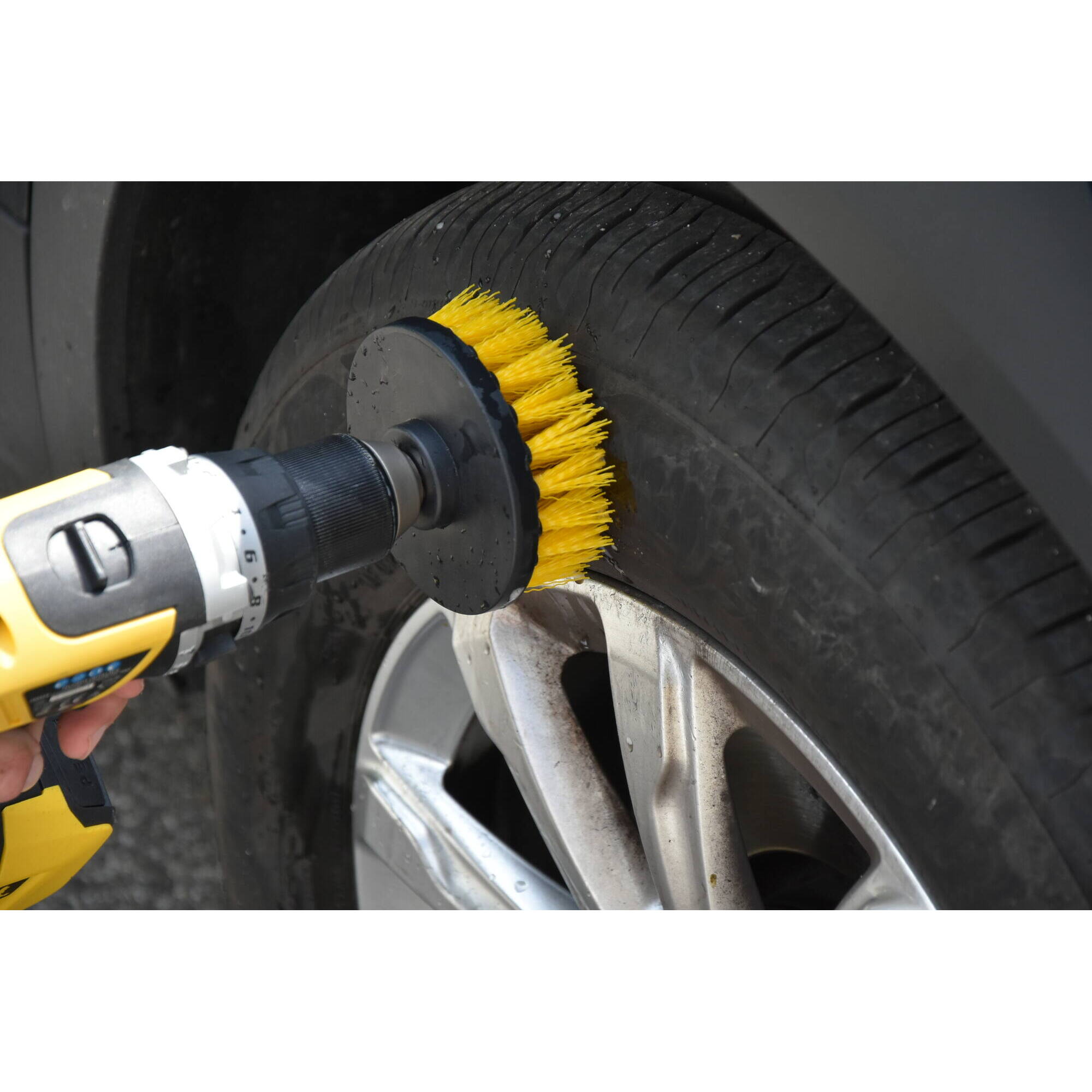 Cepillo PLANO -Para taladro -Alambre de polipropileno suave -Limpieza de todos los materiales (Cartoncillo colgante) / Ø: 50 / 0.50