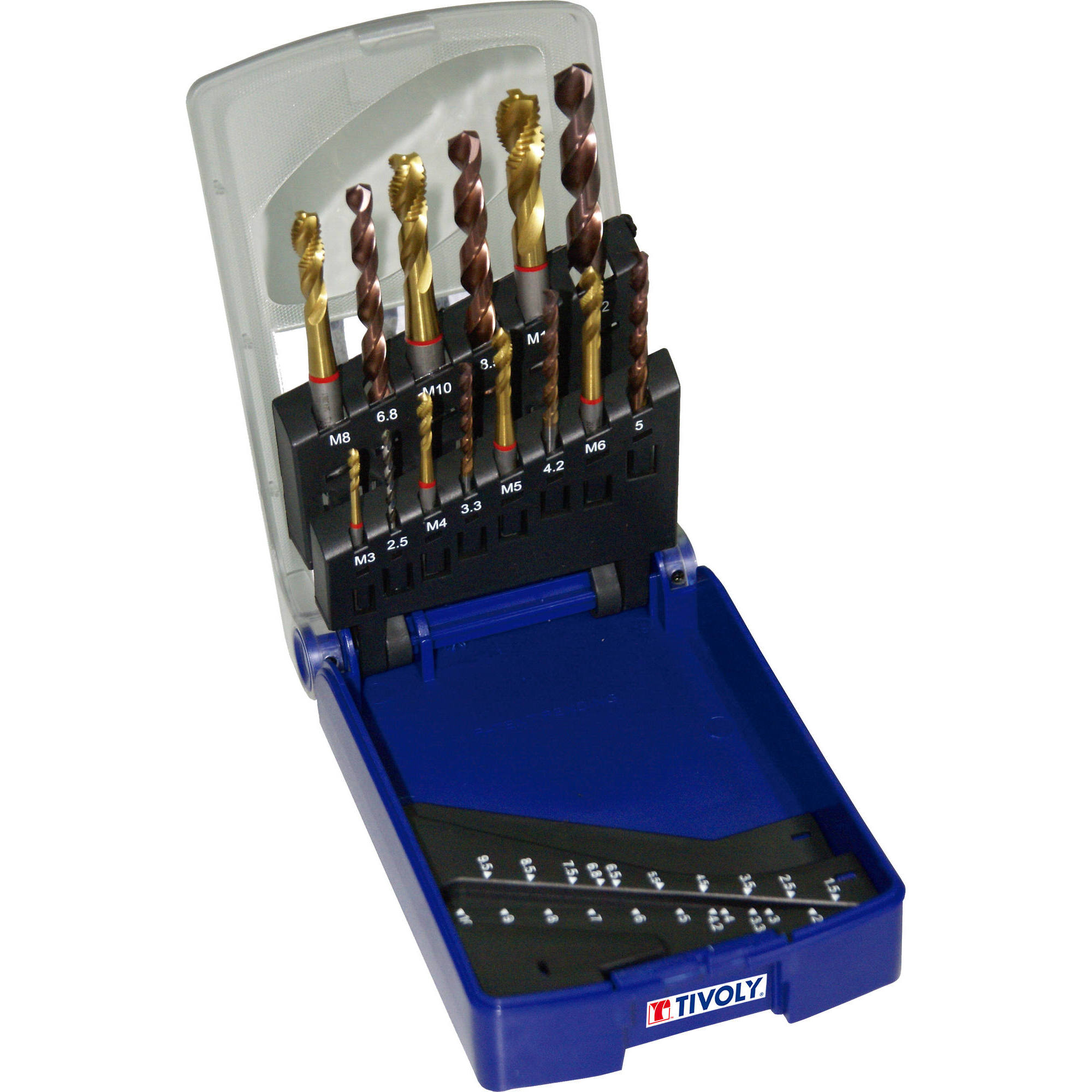 960ST57 - ESTUCHE MACHOS FLASH CUT ST5 + BROCAS PREVIAS FURIUS. Agujero ciego M3 A M12