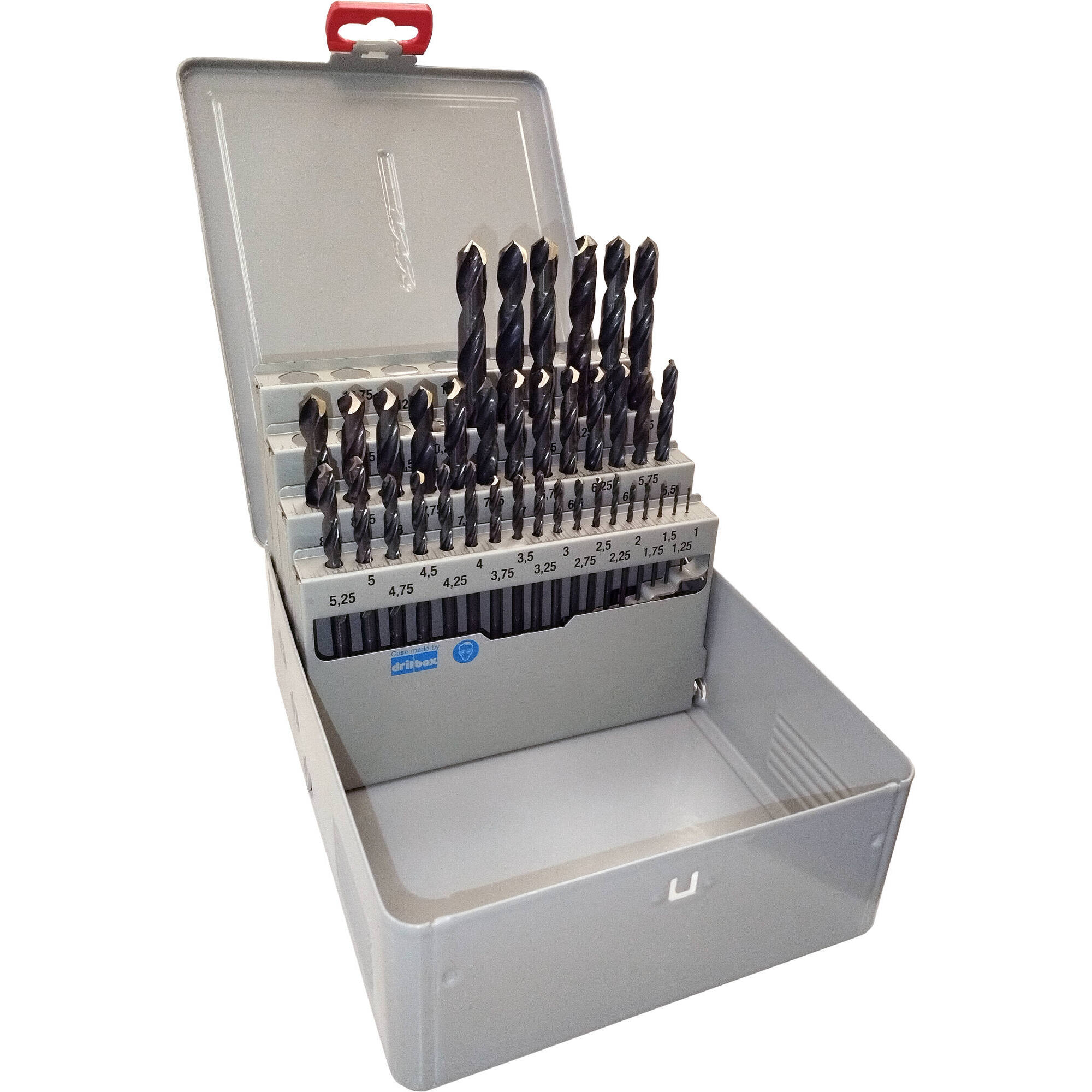 11453070013 - 37 brocas para metal HSS DIN 338 Afilado Split Point Ø 1 - 10 x 0,25 mm