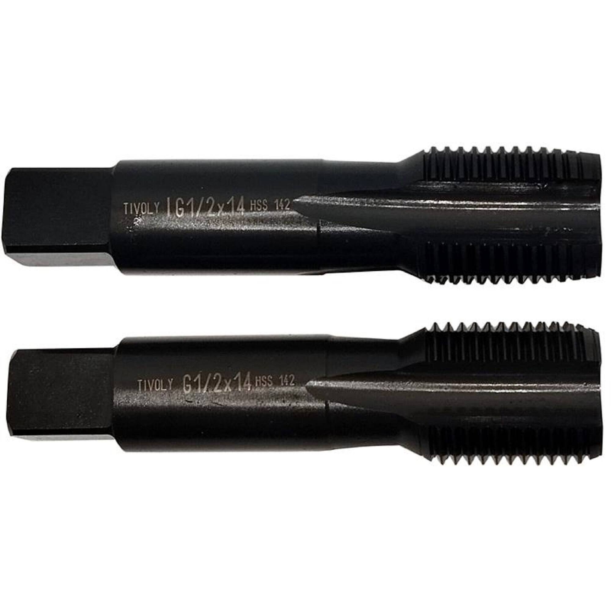 9531421 - Juego de 2 machos mano MULTIAPLICACIÓN HSS VAPORIZADO | Rosca BSP GAS | DIN 5157 | 6H