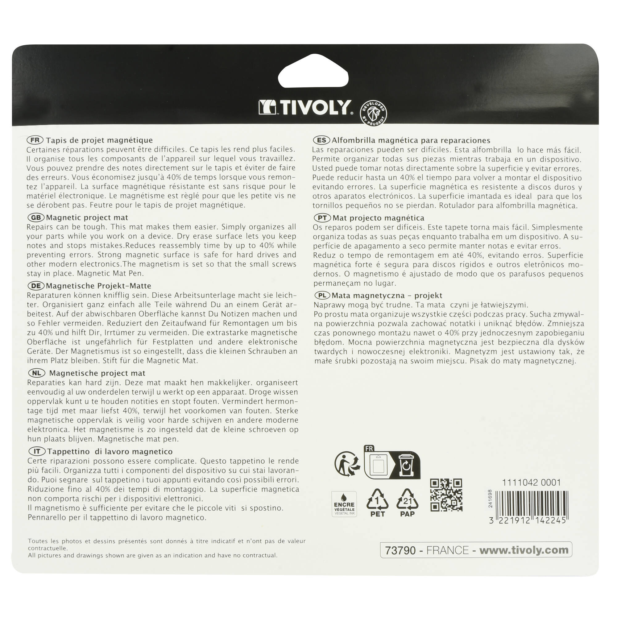 3 piezas - Alfombrilla magnética