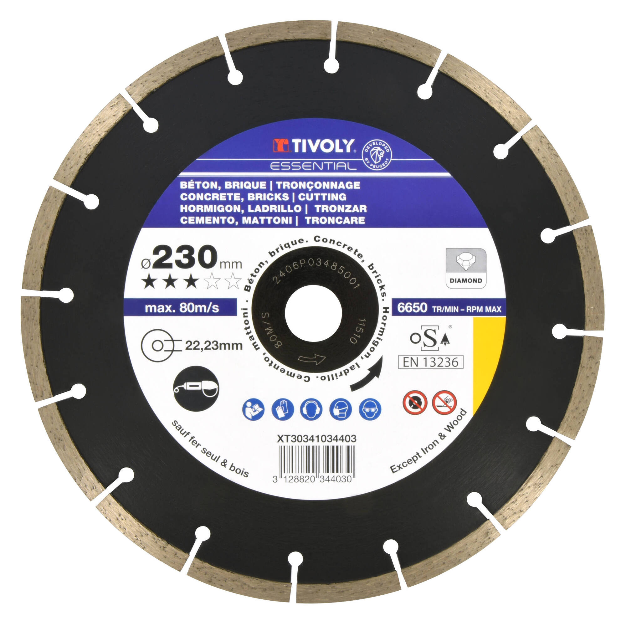 Disco DIAMANTE -HORMIGÓN -Gama Económica (Caja colgante) / Ø: 230 / Ep: 2