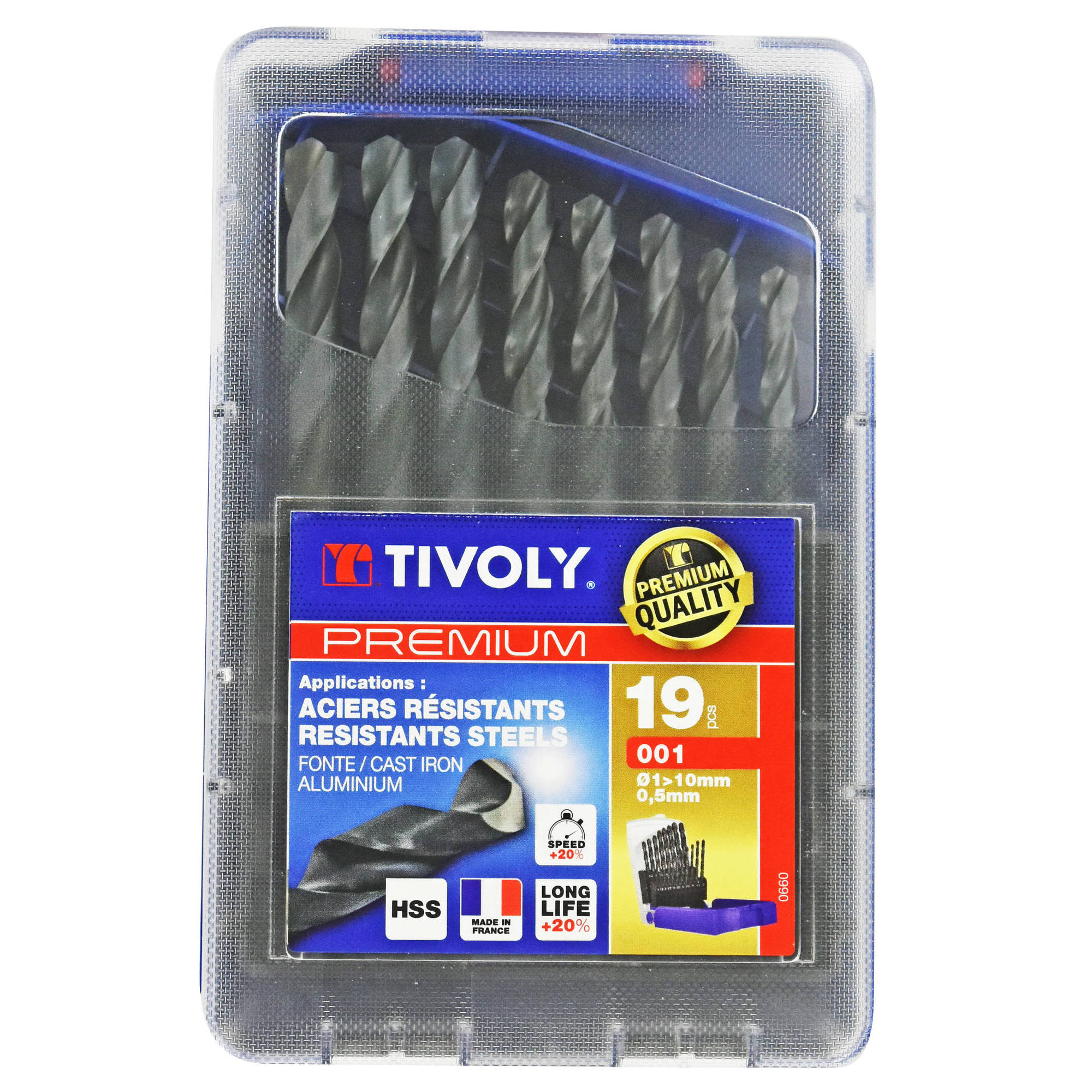 19 brocas para metal HSS rectificadas Ø 1 a 10 mm por 1/2 TECHNIC