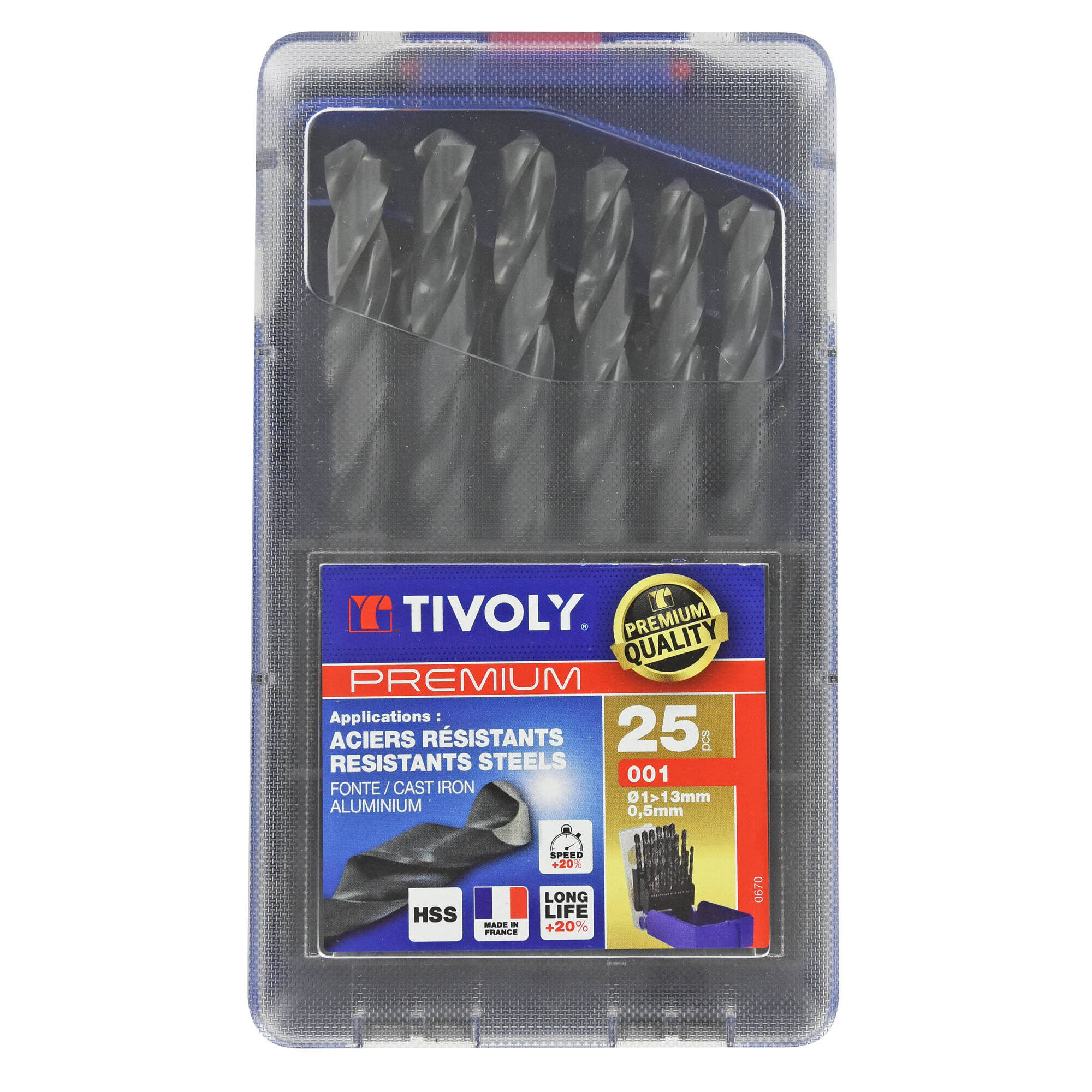 25 brocas para metal HSS rectificadas Ø 1 a 13 mm por 1/2 TECHNIC
