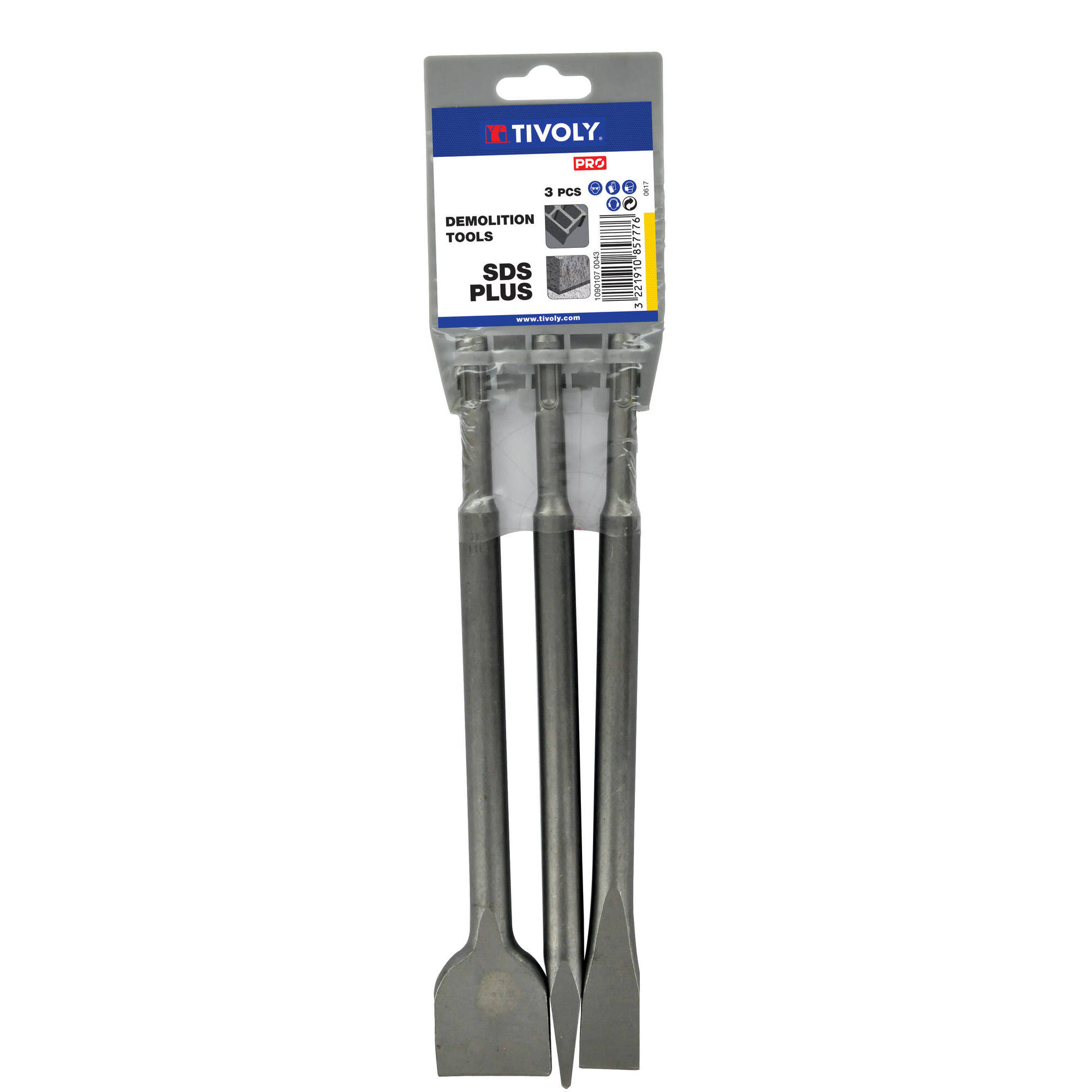 10901070043 - 3 piezas - Puntero y buriles PACK DEMOLICIÓN SDS+ L. 250 mm