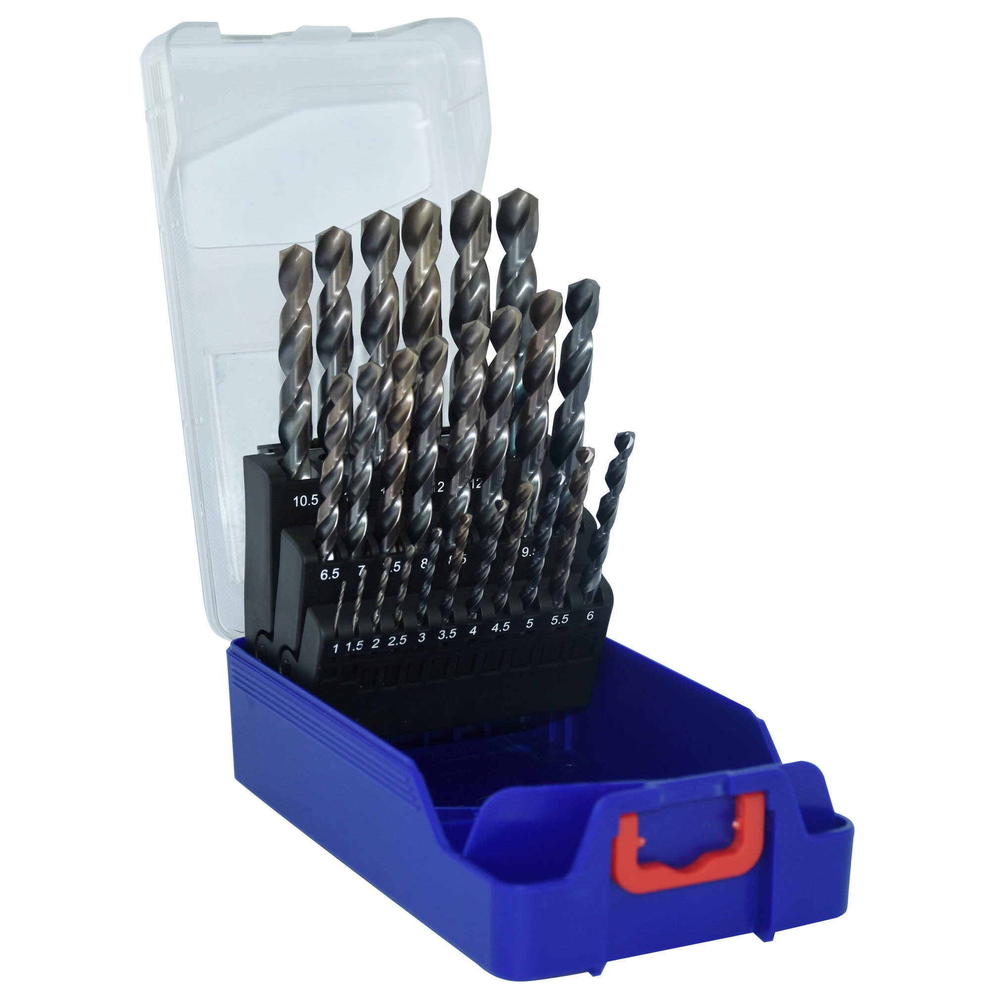 11456170017 - 25 brocas para metal TBX HSSE5% cobalto con recubrimiento Blade 4 caras Ø 1 a 13 mm por 1/2 PREMIUM