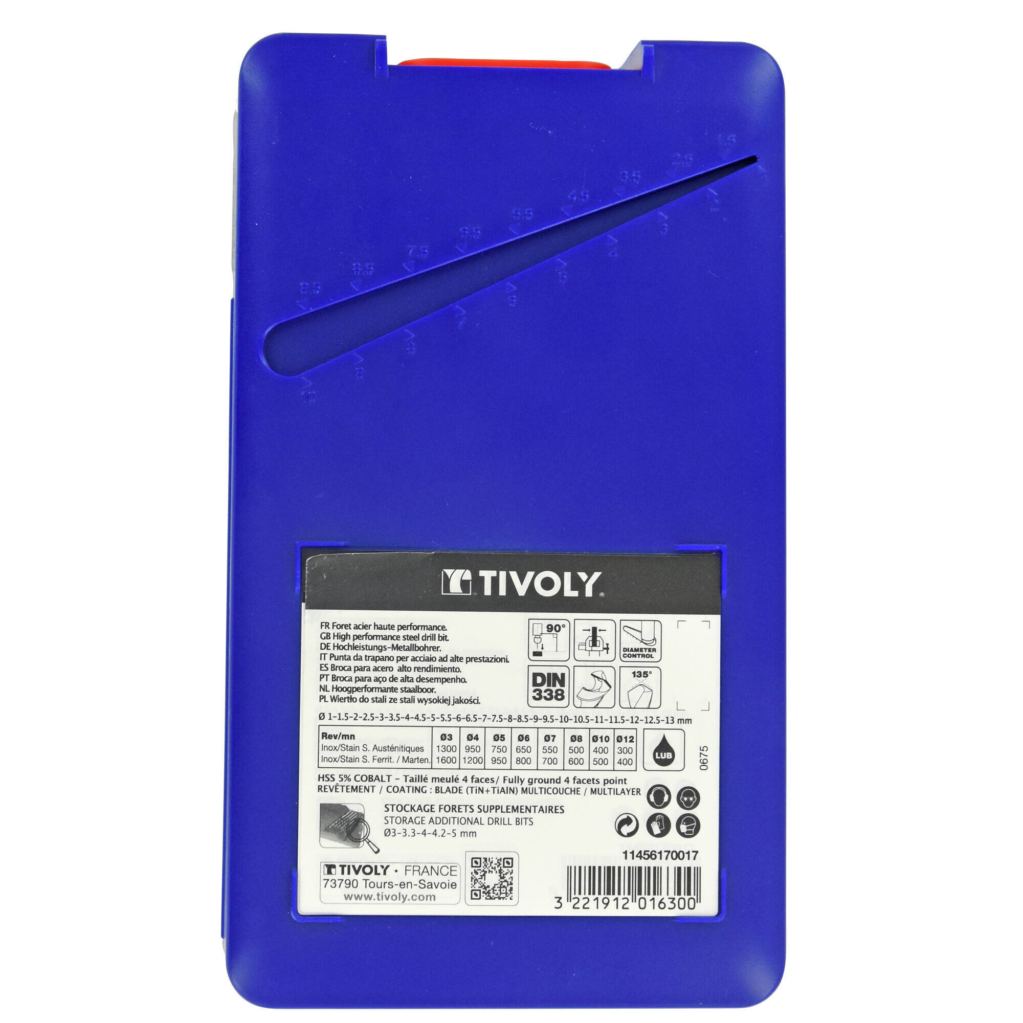 25 brocas para metal TBX HSSE5% cobalto con recubrimiento Blade 4 caras Ø 1 a 13 mm por 1/2 PREMIUM