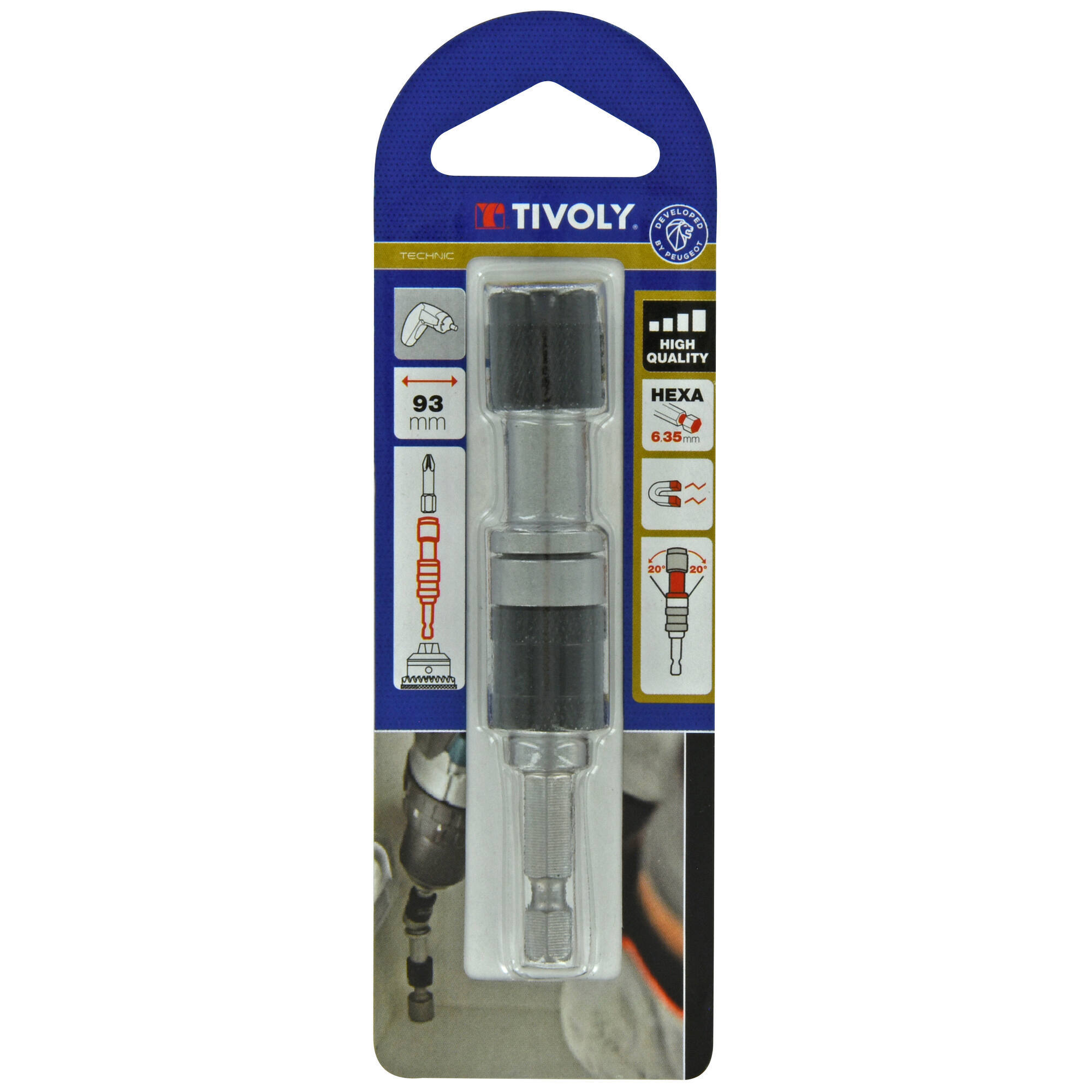 Portapuntas magnético Quick Change orientable L. 93 mm