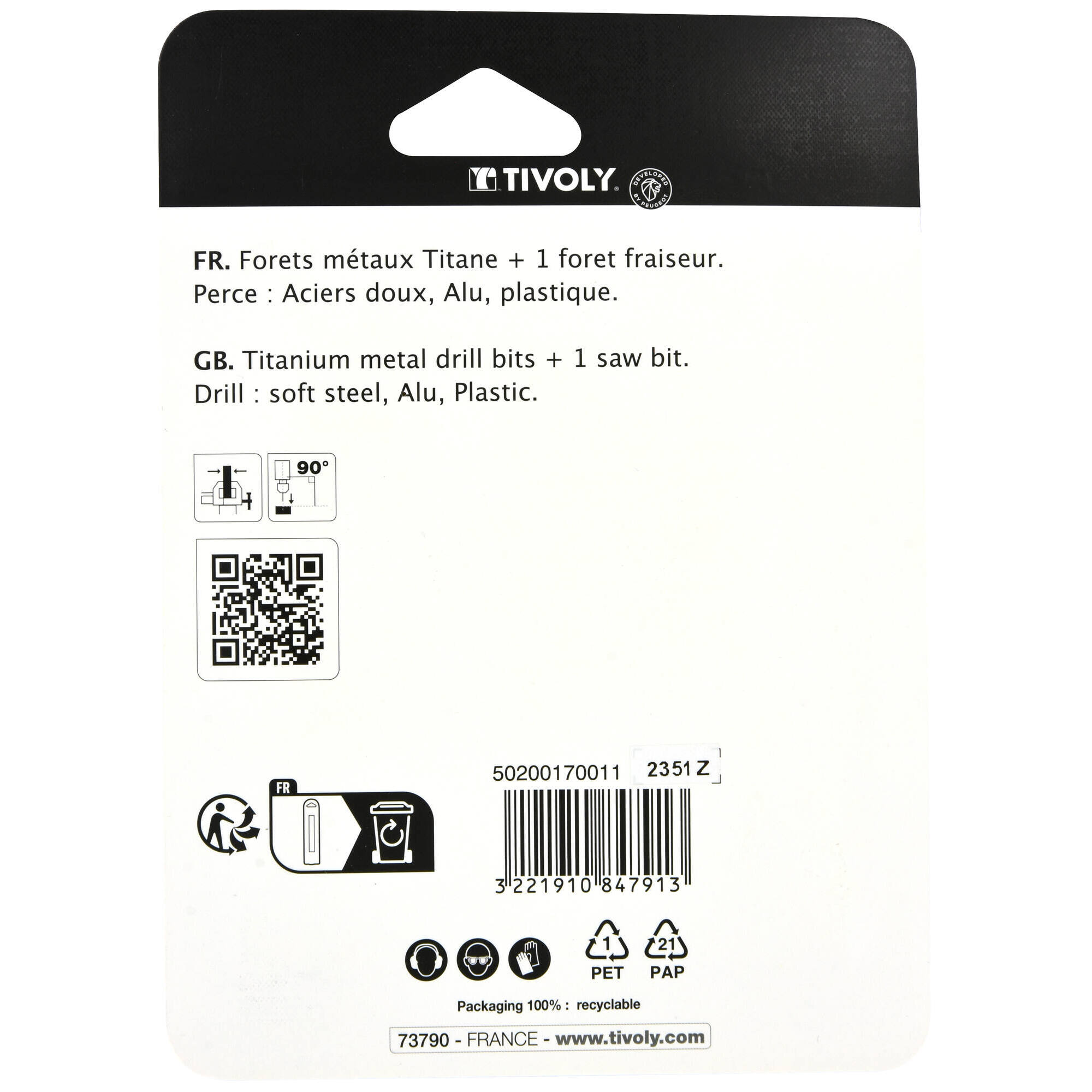 15 piezas -14 brocas para metal laminadas con recubrimiento TiN Ø 1,5 a 6,5 mm por 1/2 + 1 broca fresadora