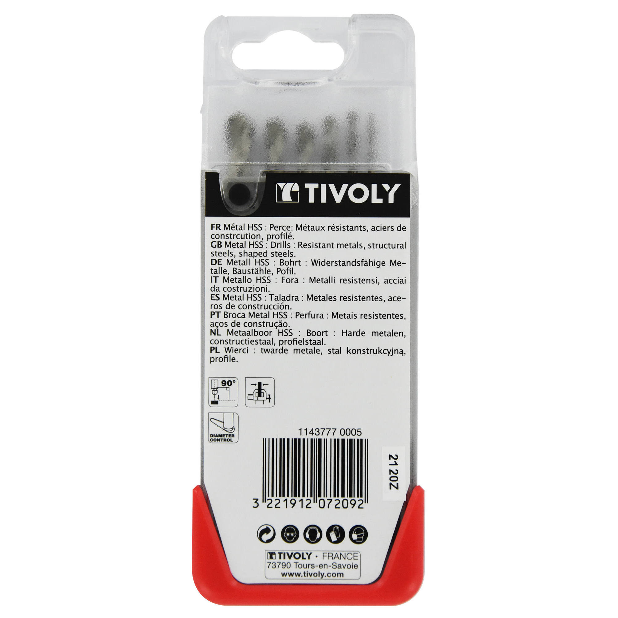 6 brocas para metales HSS rectificadas punta en cruz Ø 2 a 8 mm