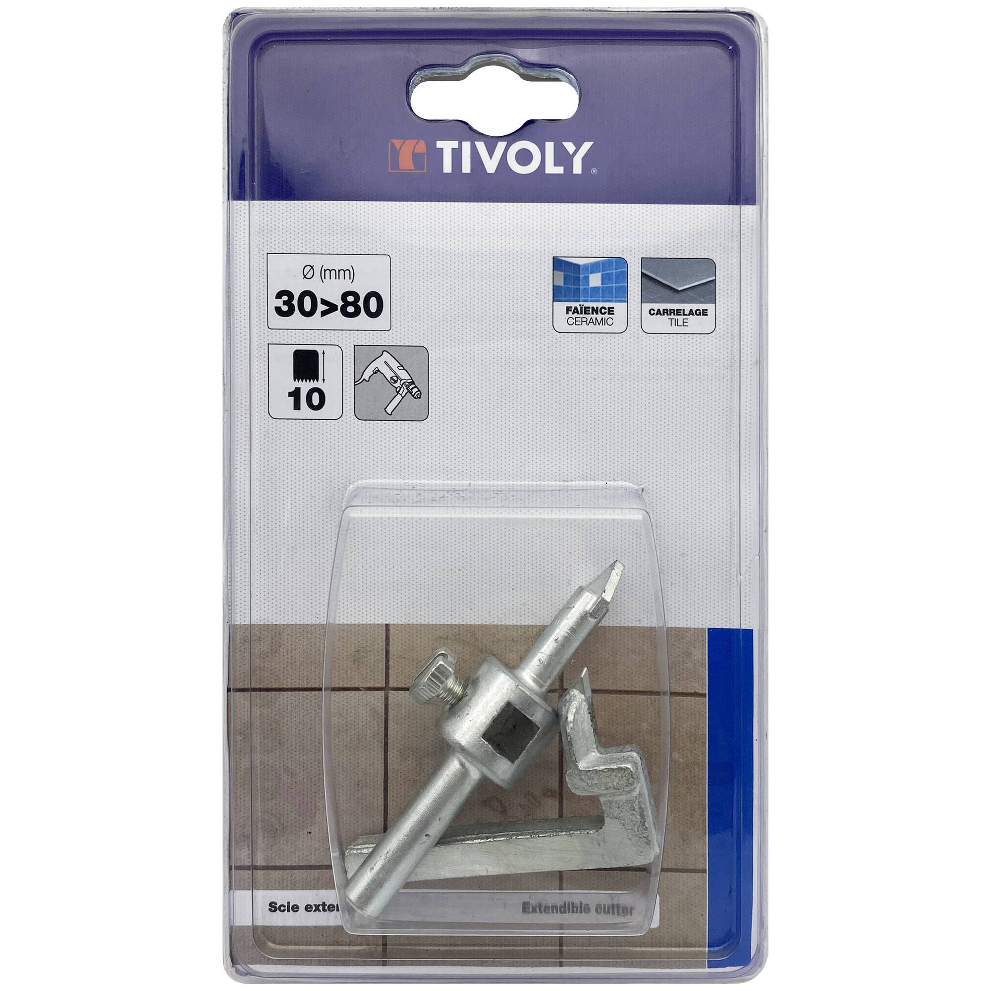 Sierra giratoria de carburo ajustable Ø 30 a 80 mm