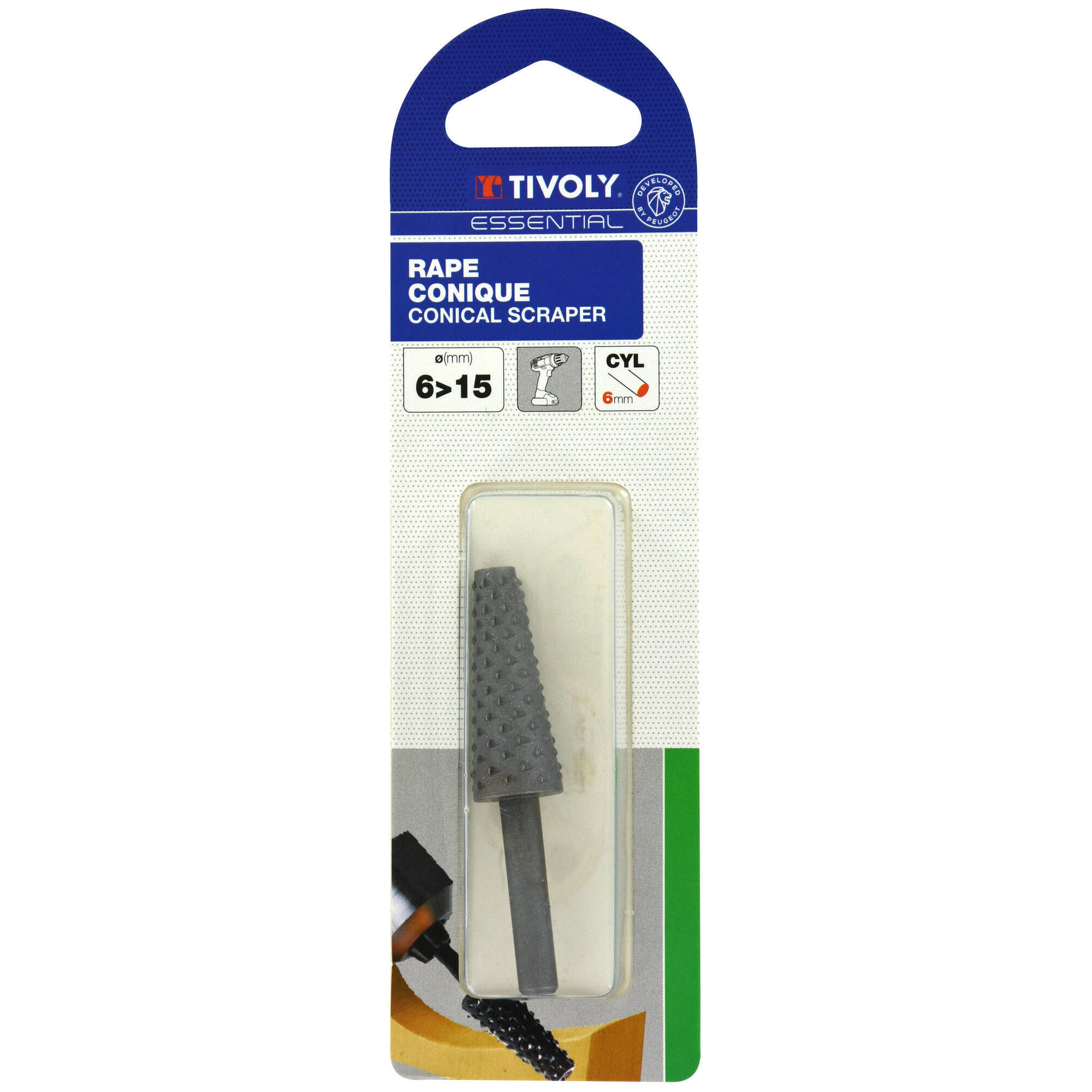 Escofina con mango cónica Ø15 mm