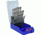 11451070017 - 25 brocas para metal HSS rectificadas, punta en cruz Ø 1 a 13 mm