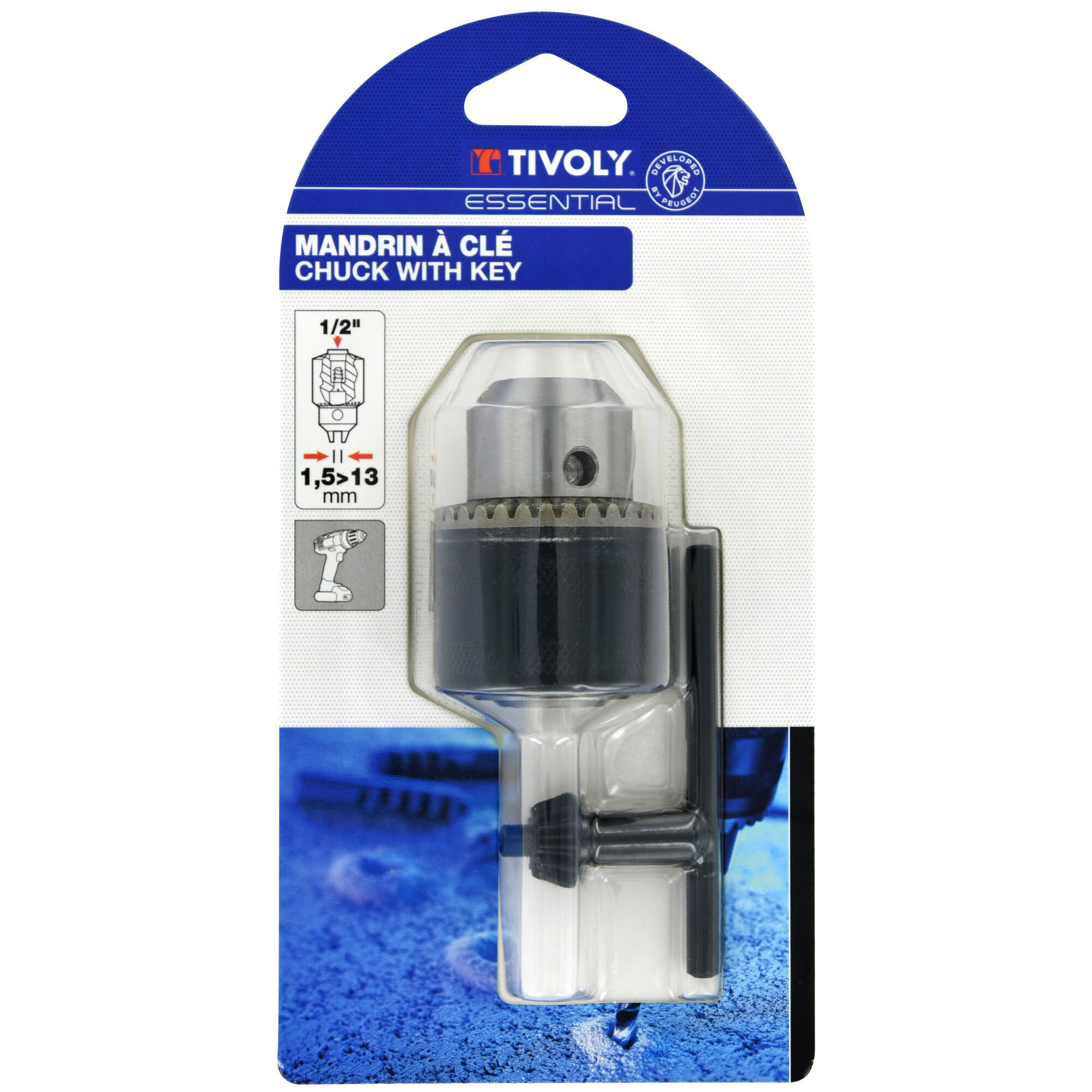 Portabrocas con llave Ø1,5 >13mm