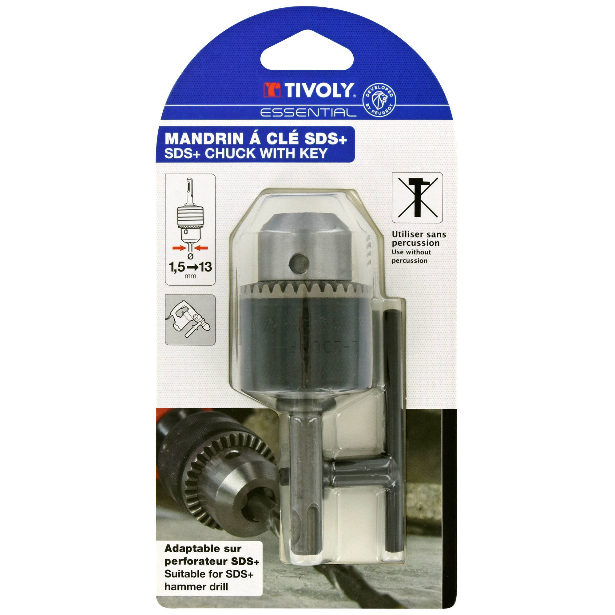 Portabrocas con llave SDS+ Ø 1,5 a 13 mm