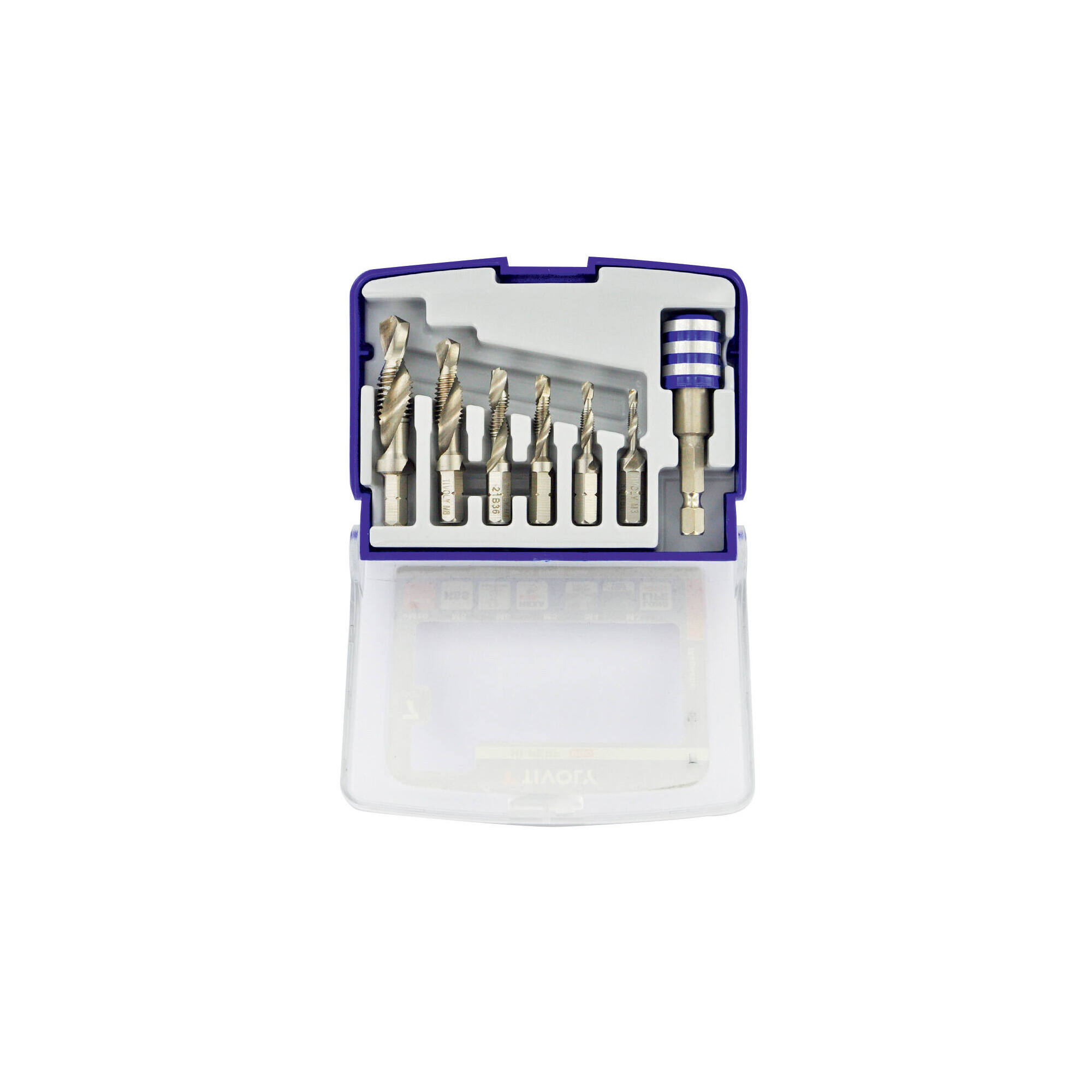 7 piezas - 6 brocas, machos de roscar, fresas HSS mango hexagonal M3 a M10 -Portapuntas de cambio rápido