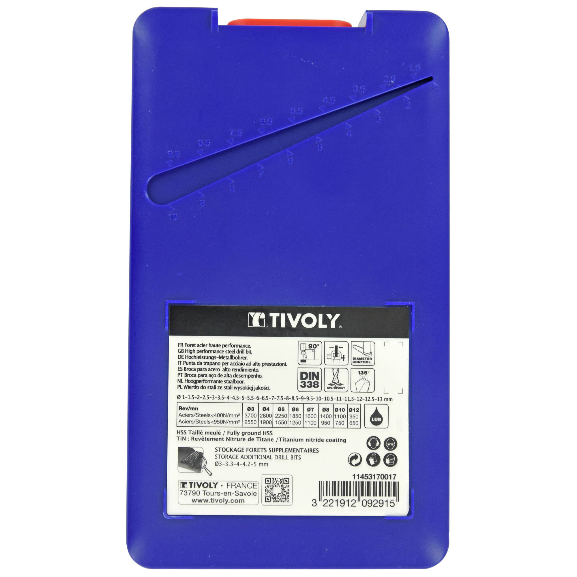 25 brocas para metal HSS STEAM rectificadas con recubrimiento TiN punta en cruz mango de 3 caras Ø 1 a 13 mm