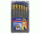 25 brocas para metal HSS STEAM rectificadas con recubrimiento TiN punta en cruz mango de 3 caras Ø 1 a 13 mm
