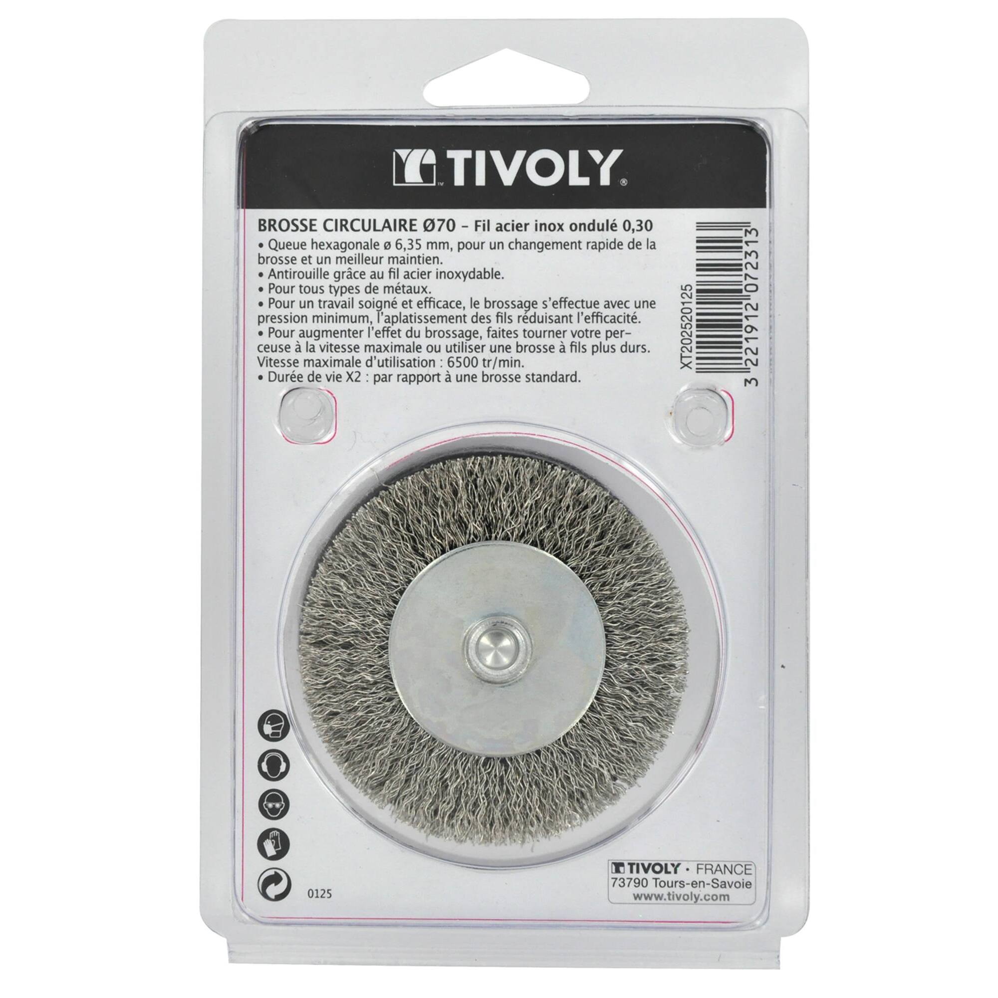 Cepillo CIRCULAR -Alambre de acero inoxidable -Decapado de acero inoxidable (Estuche blíster) / Ø: 70 / 0.3