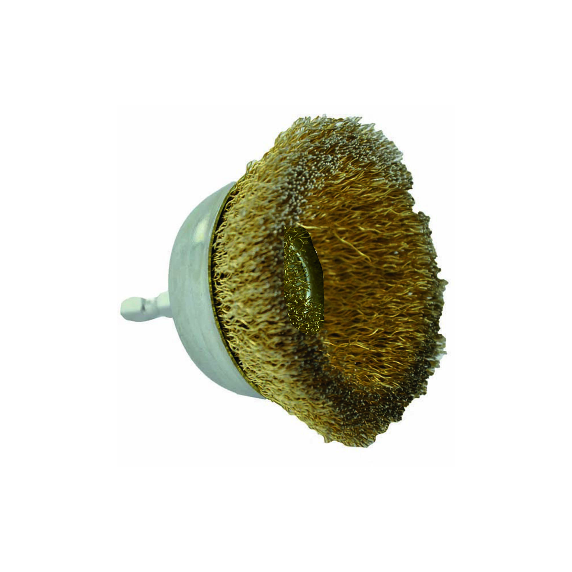 Cepillo copa TECHNIC | Hilo acero latonado | Decapado de madera, latón, cobre | Ø75mm | Esp. 0,30