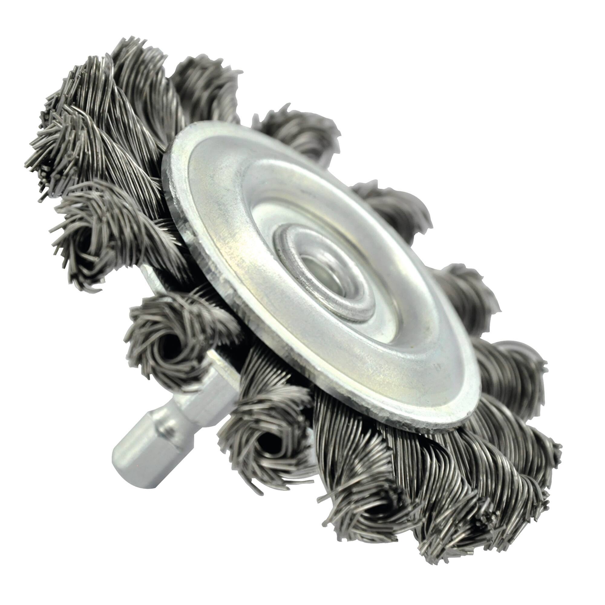 Cepillo CIRCULAR -Alambre de acero trenzado -Decapado grueso de metal (Estuche blíster) / Ø: 75 / 0.5