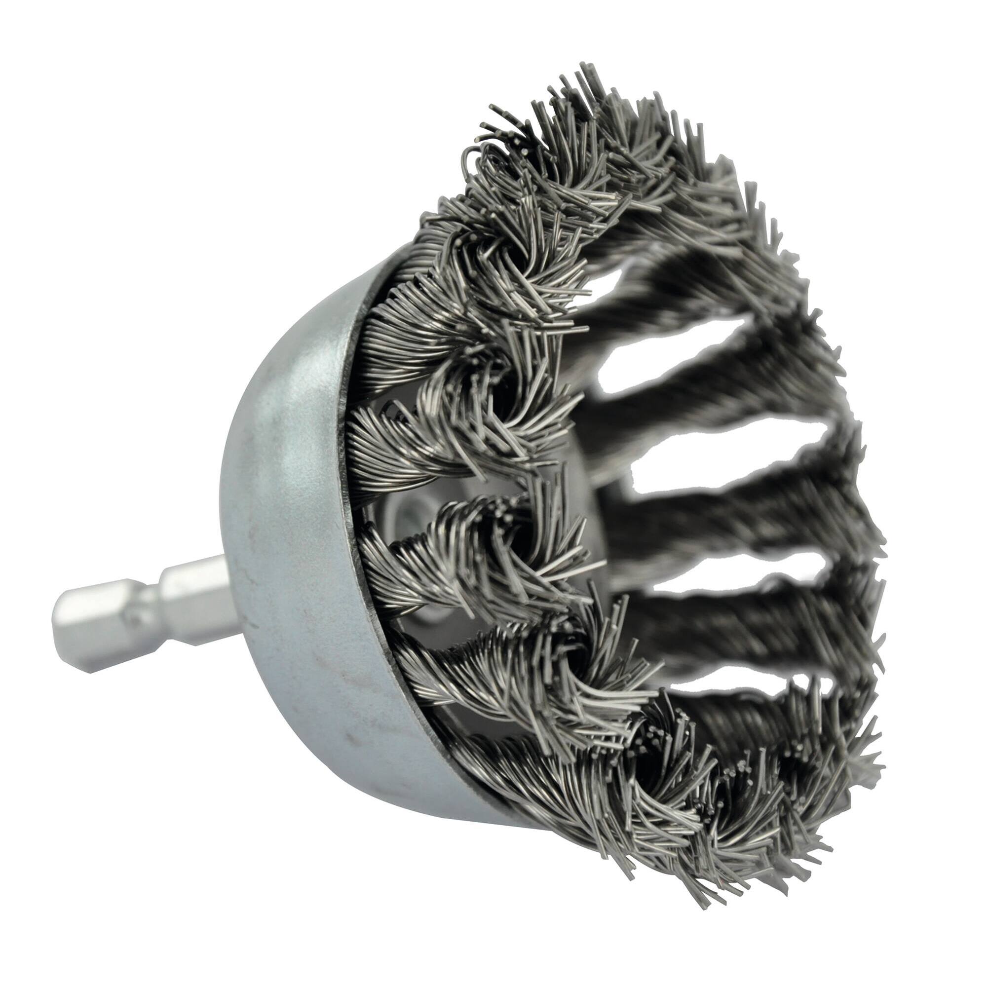 Cepillo COPA -Alambre de acero trenzado -Decapado grueso de metal (Estuche blíster) / Ø: 75 / 0.5