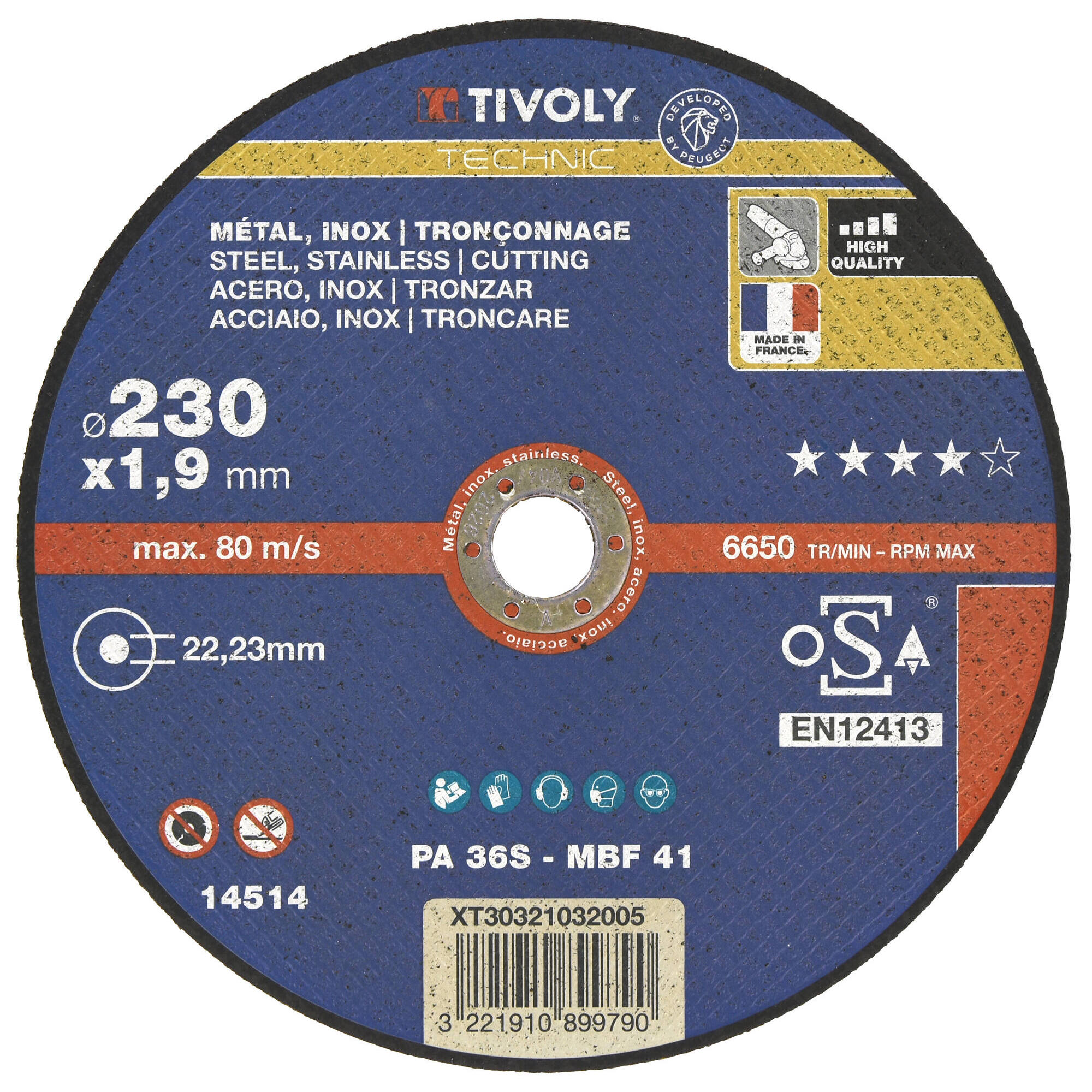 Disco de corte -Gama Best-Sellers -Para metal (Caja) / Ø: 230 / Ep: 1.9