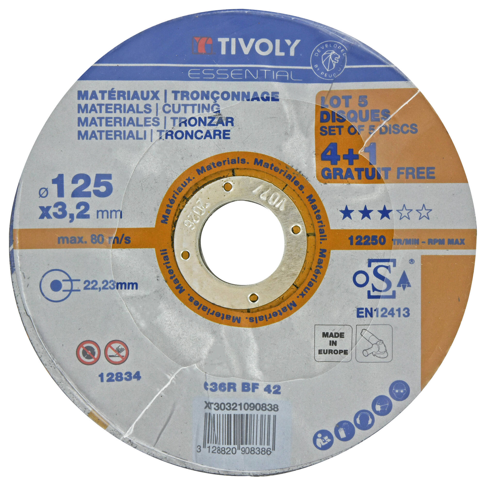 Disco de tronzado -Gama Económica -Para hormigón (Embalaje semi-granel) / Ø: 125 / Ep: 3.2