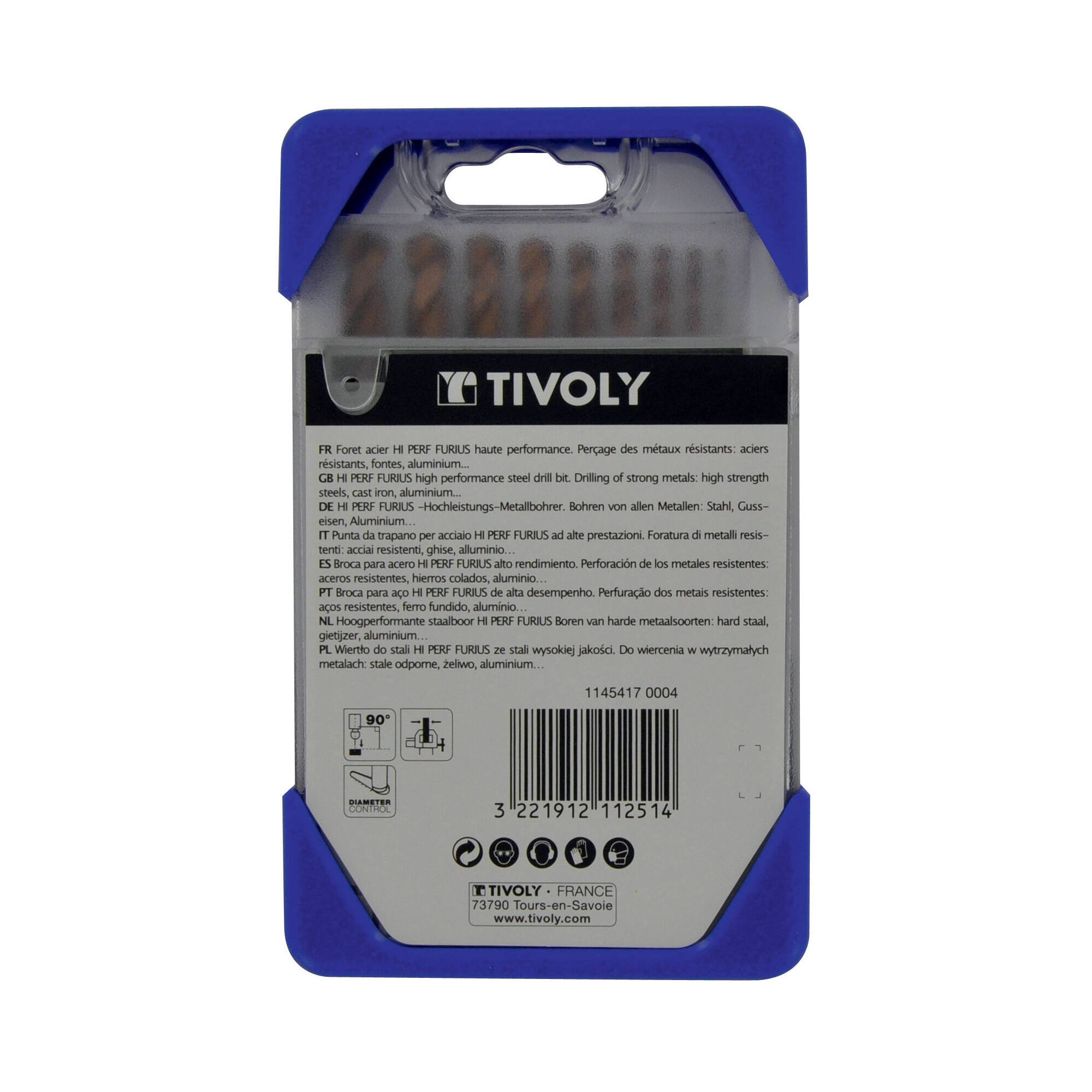 10 brocas para metal FURIUS HSS con recubrimiento FUSIO punta en cruz Ø 1 a 10 mm PREMIUM