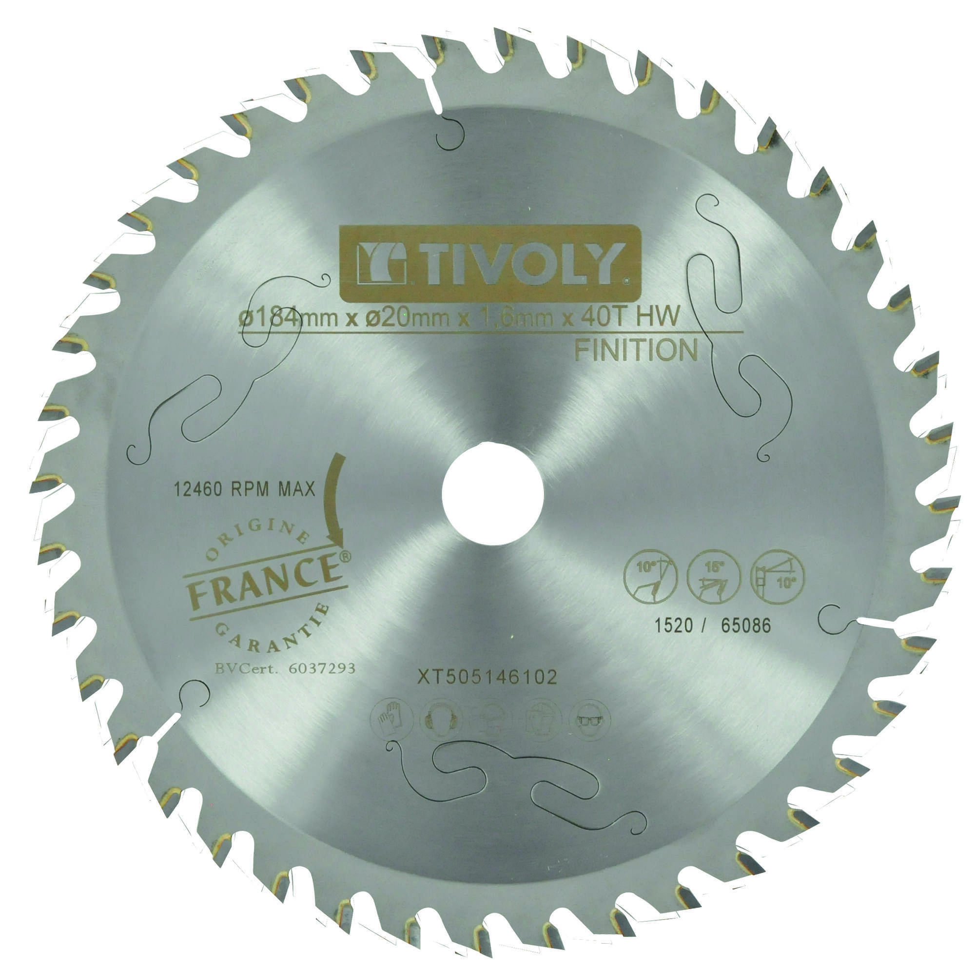 Ø: 184 x Ø2: 20 x Z: 40 / Hojas de sierra circular -Acabado -Para madera -Uso en sierra portátil (Estuche blíster)